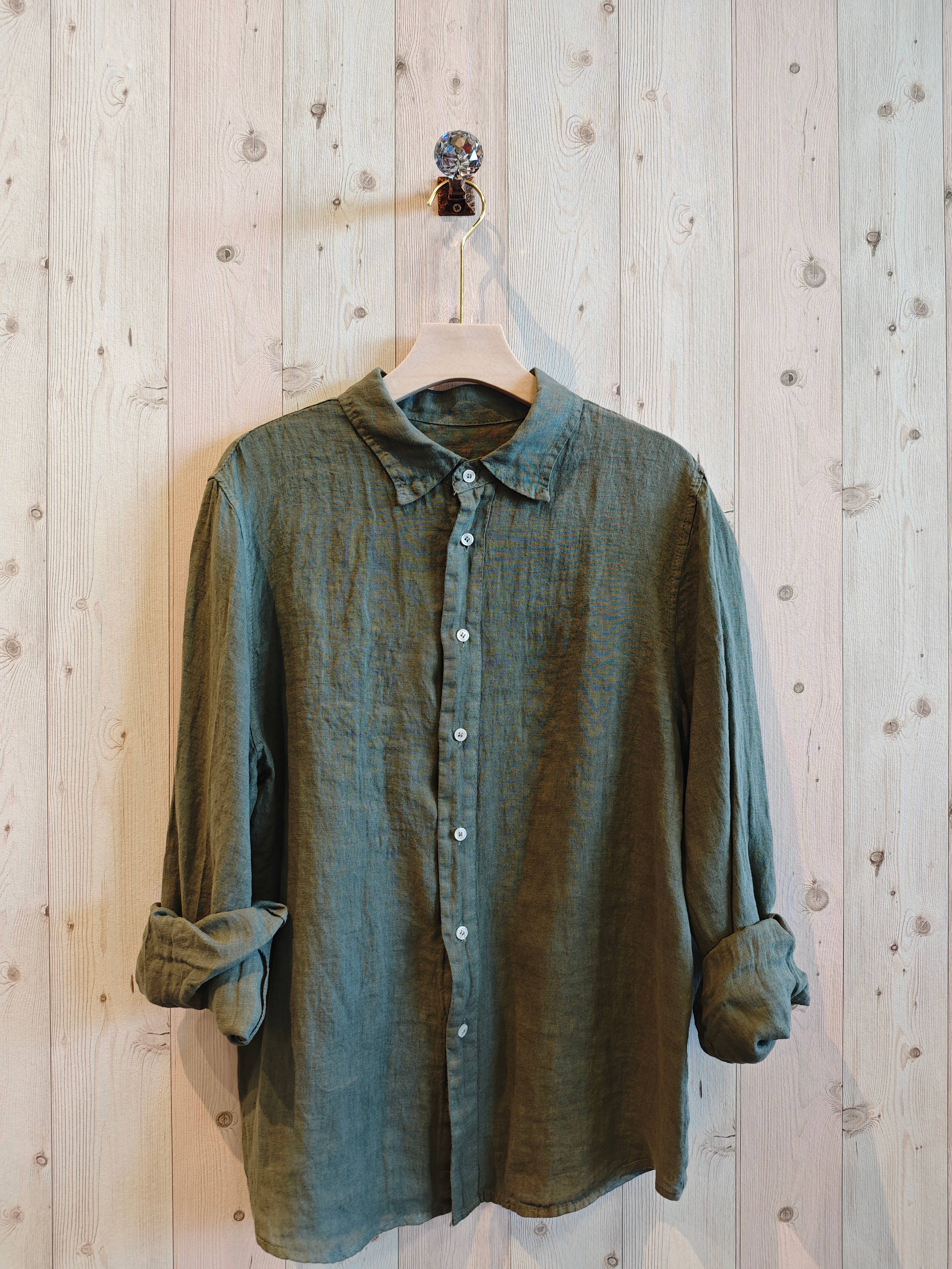 MEN'S 100% LINEN SHIRT-Marine