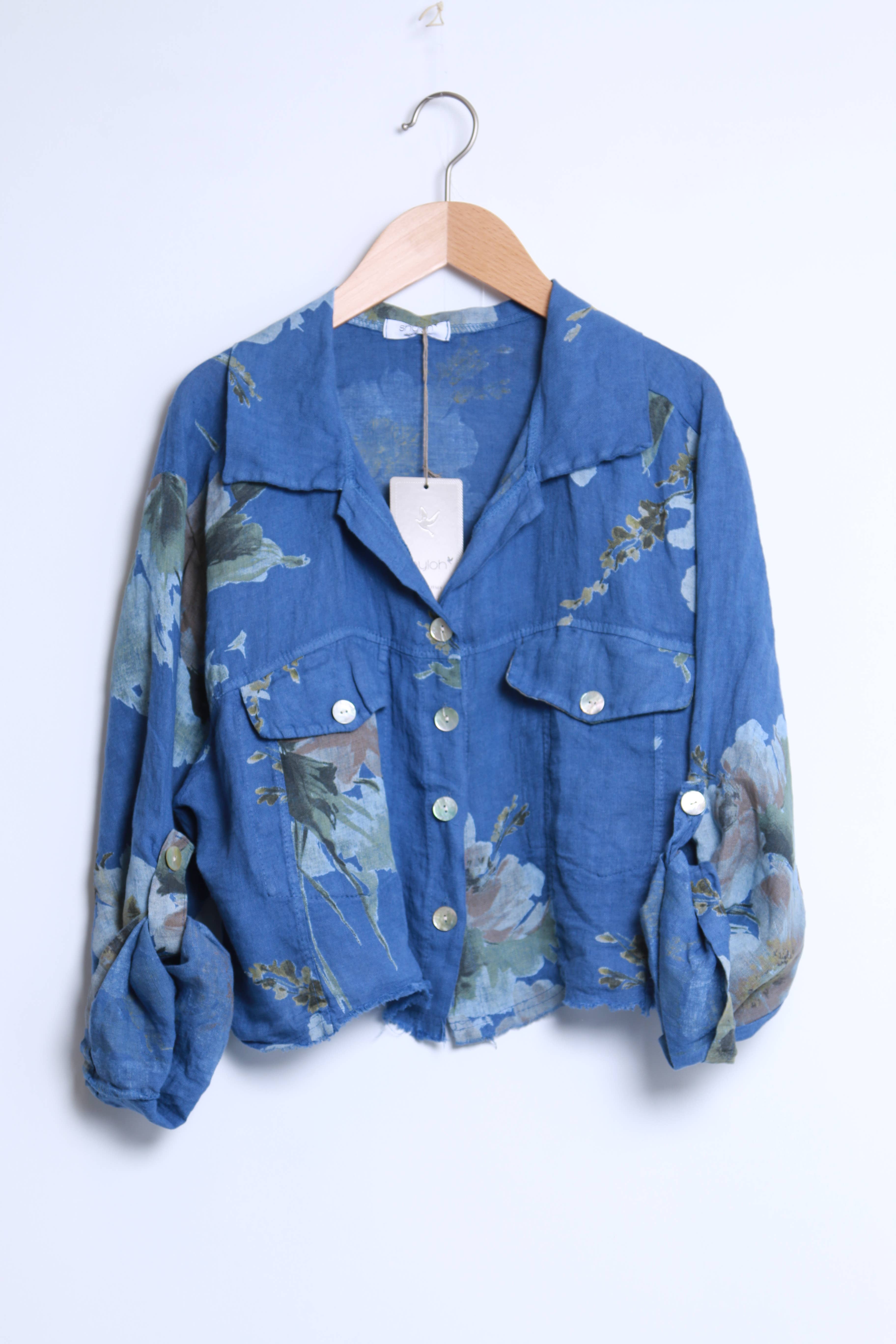 Floral linen jacket