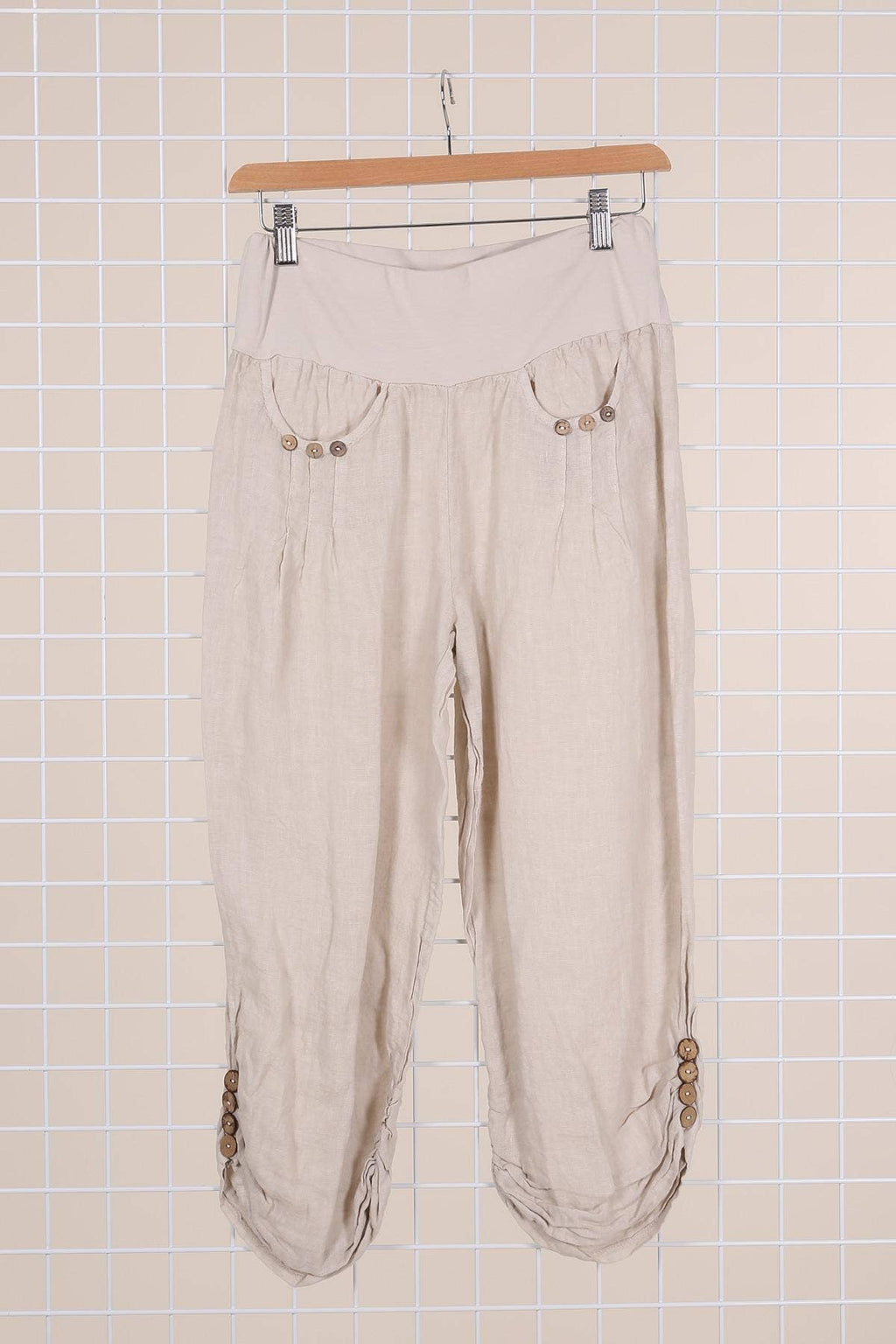 100% LINEN cropped pants