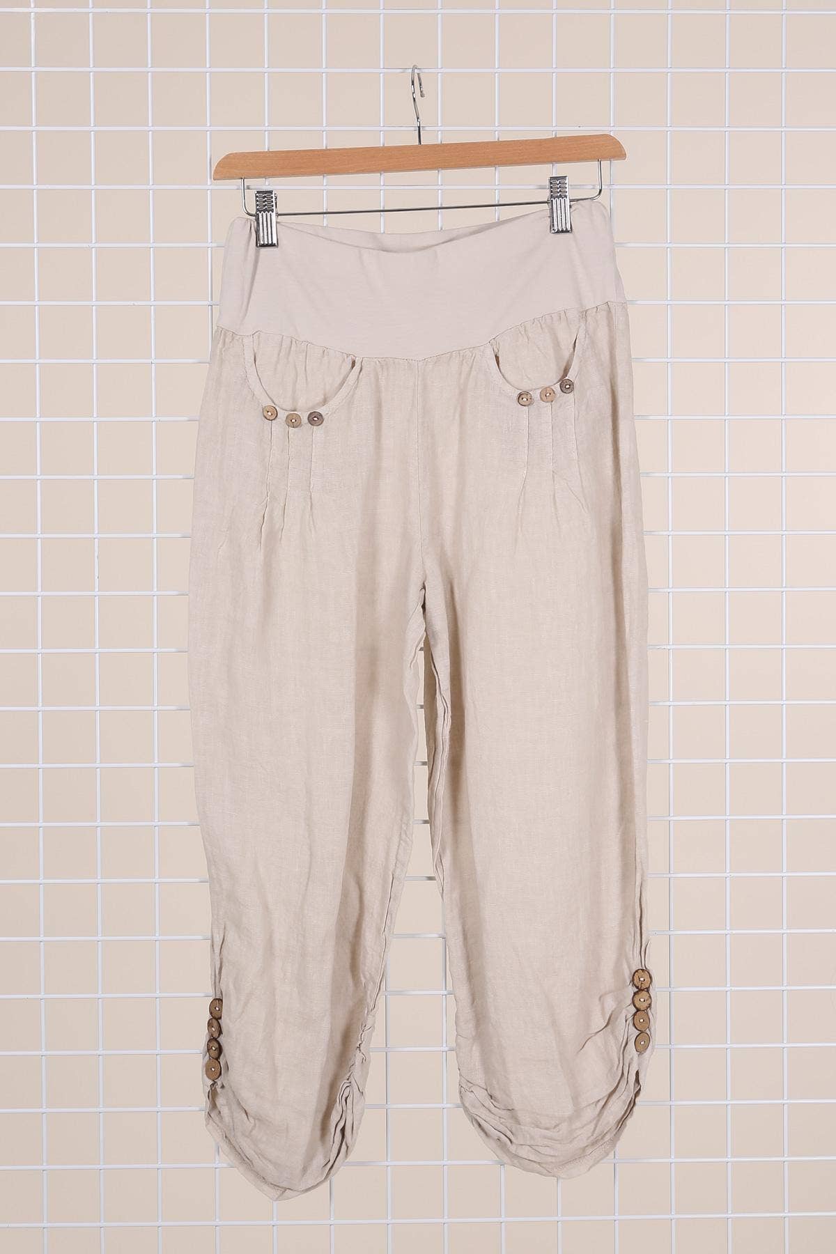 100% LINEN cropped pants