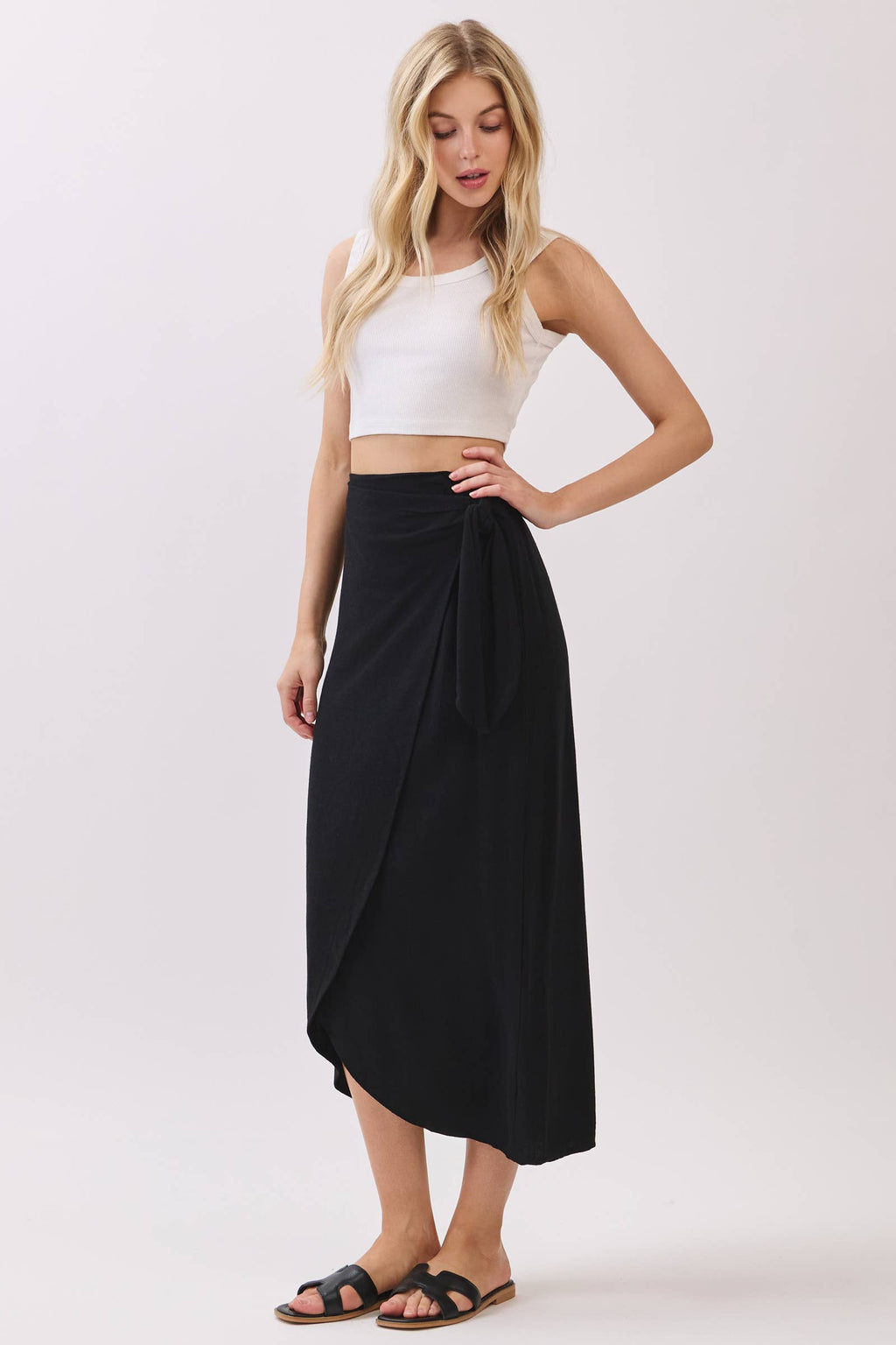 Side Tie Wrap Skirt