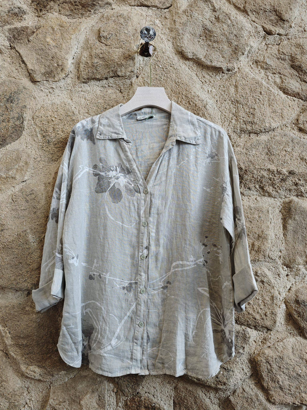 PRINTED 100% LINEN SHIRT