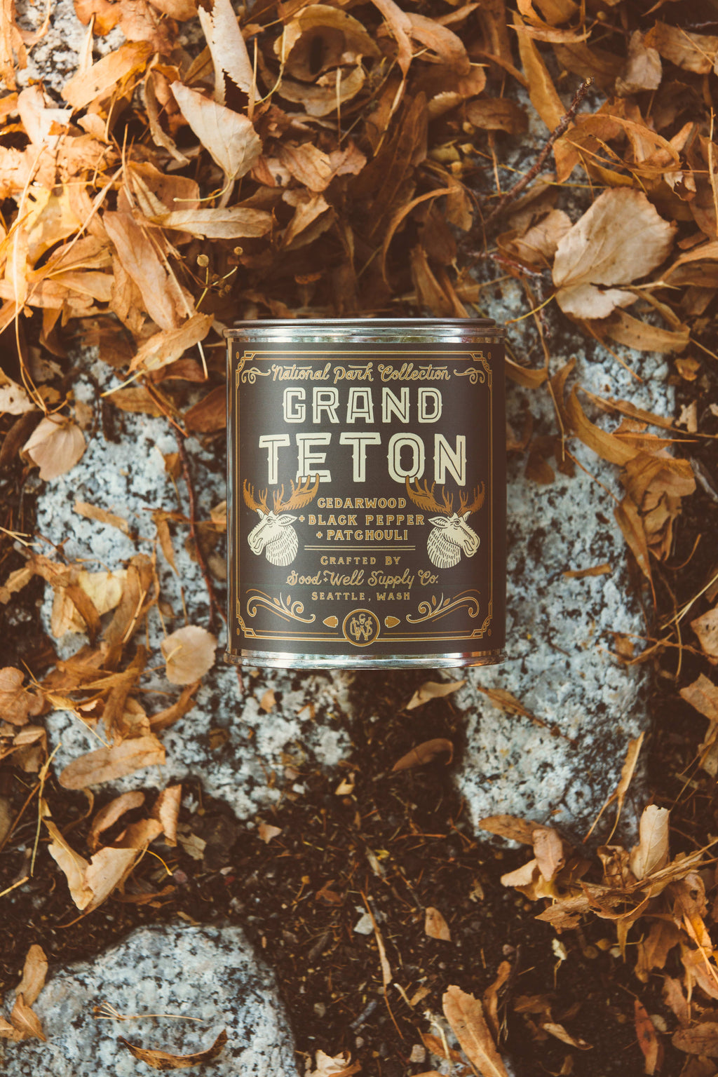 Grand Teton National Park Candle: 1/2 Pint, Wood Wick
