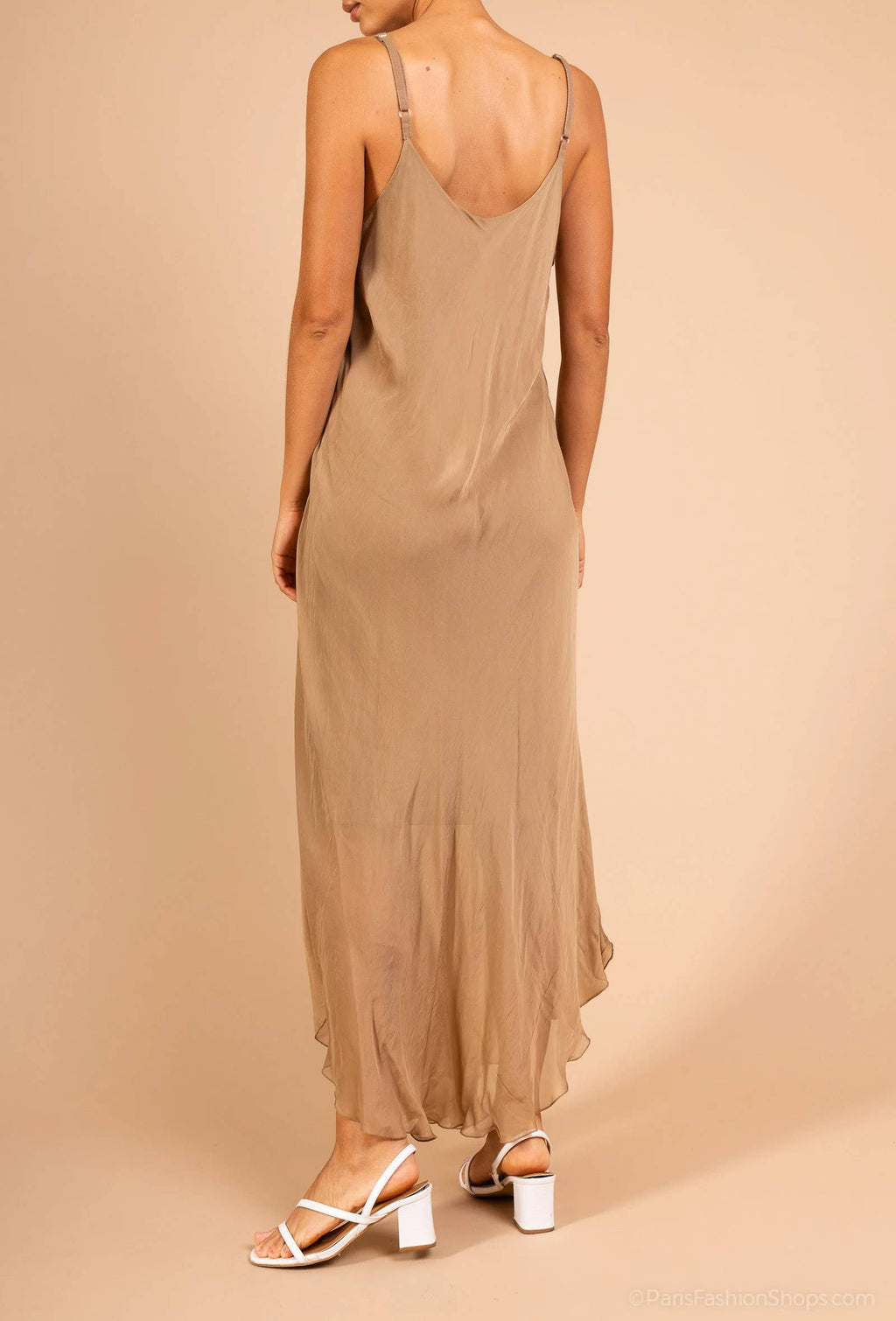 Bias-cut silk dress