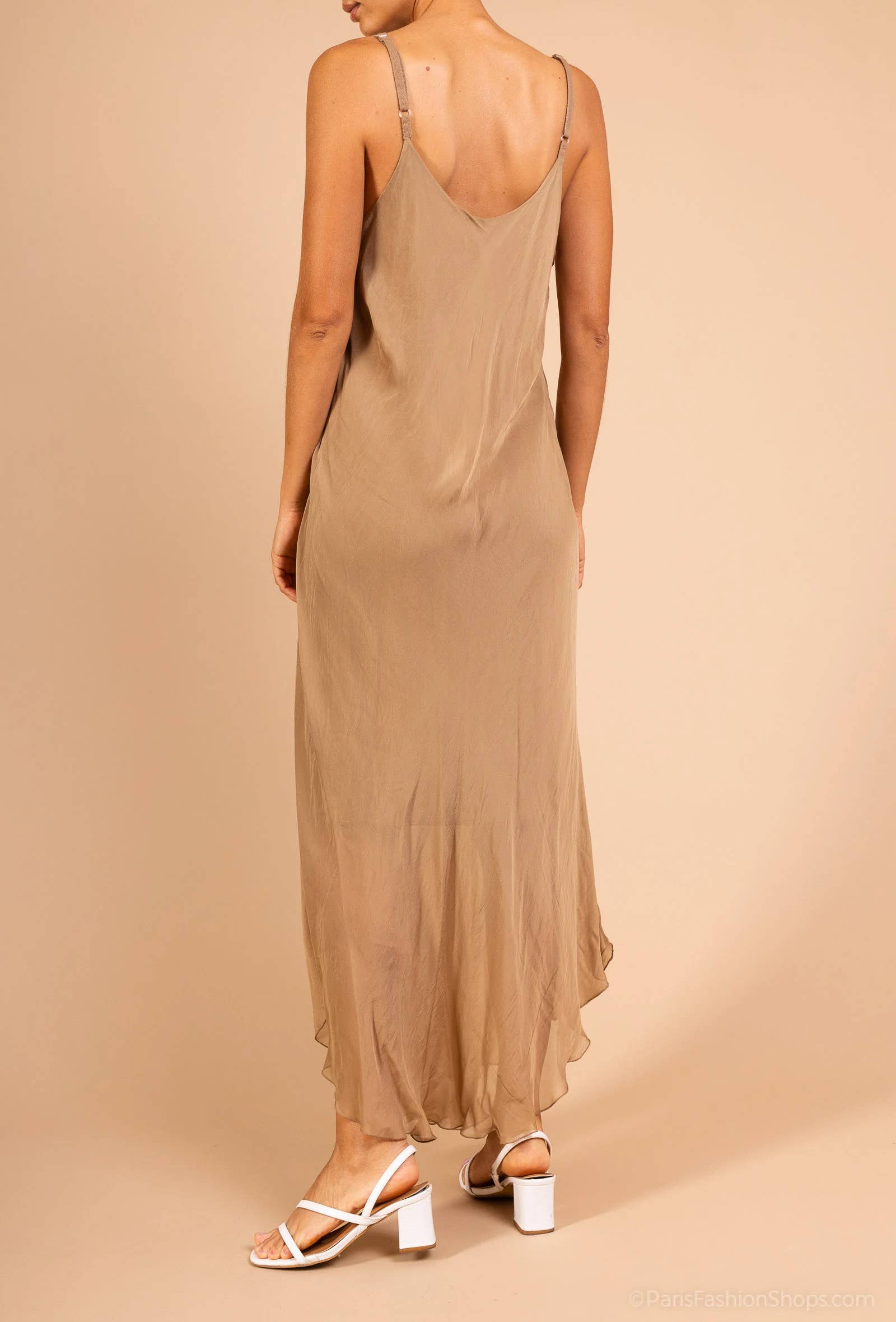 Bias-cut silk dress
