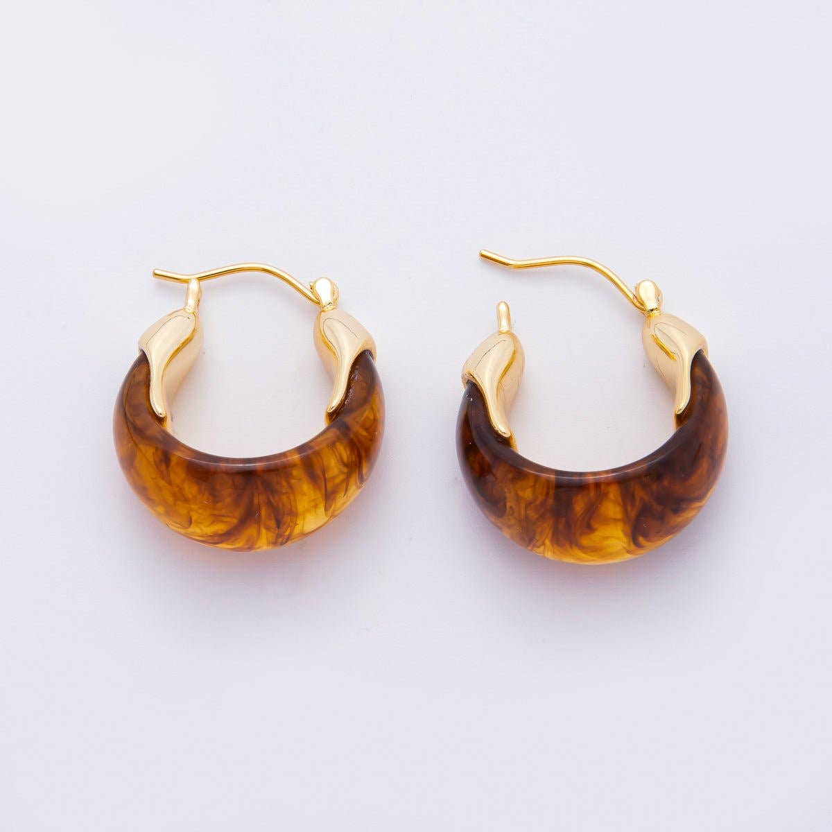 18K GF Resin Hoops