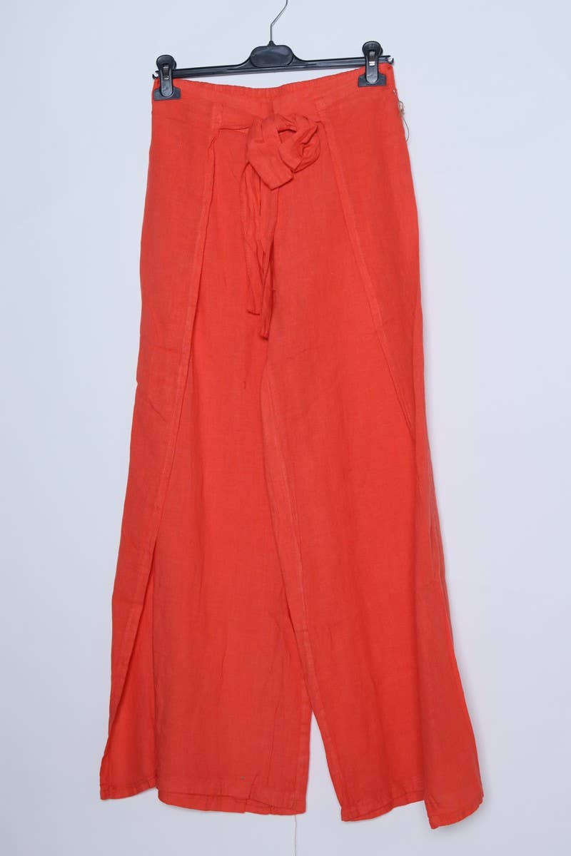 Front Tie Linen Pants