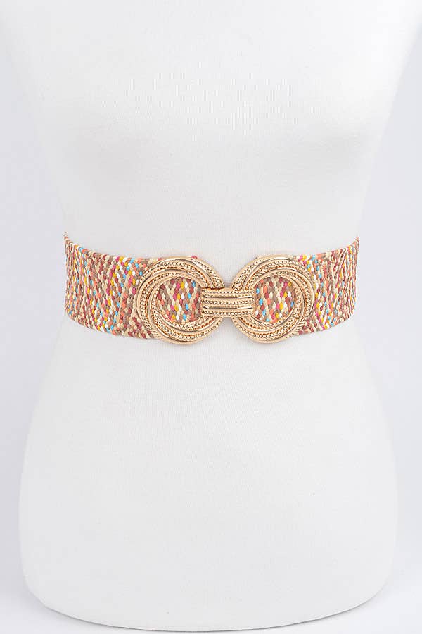 Metal Buckle Stretch Waist Belt