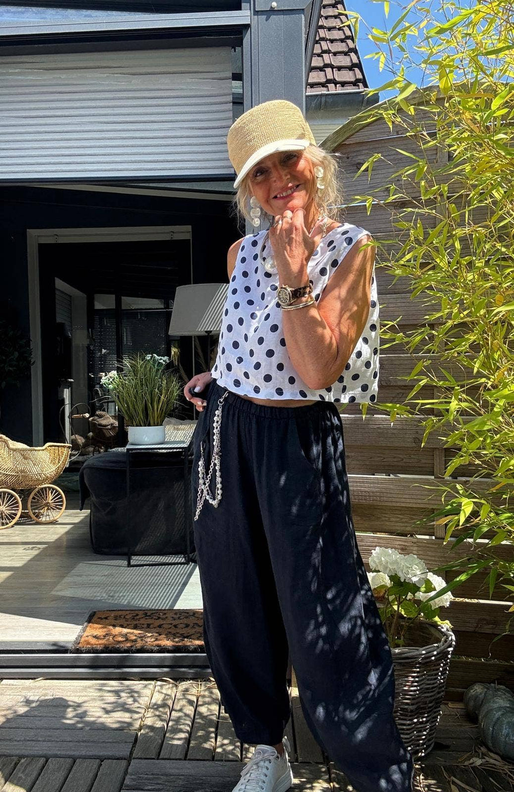 LINEN POLKA DOT CP