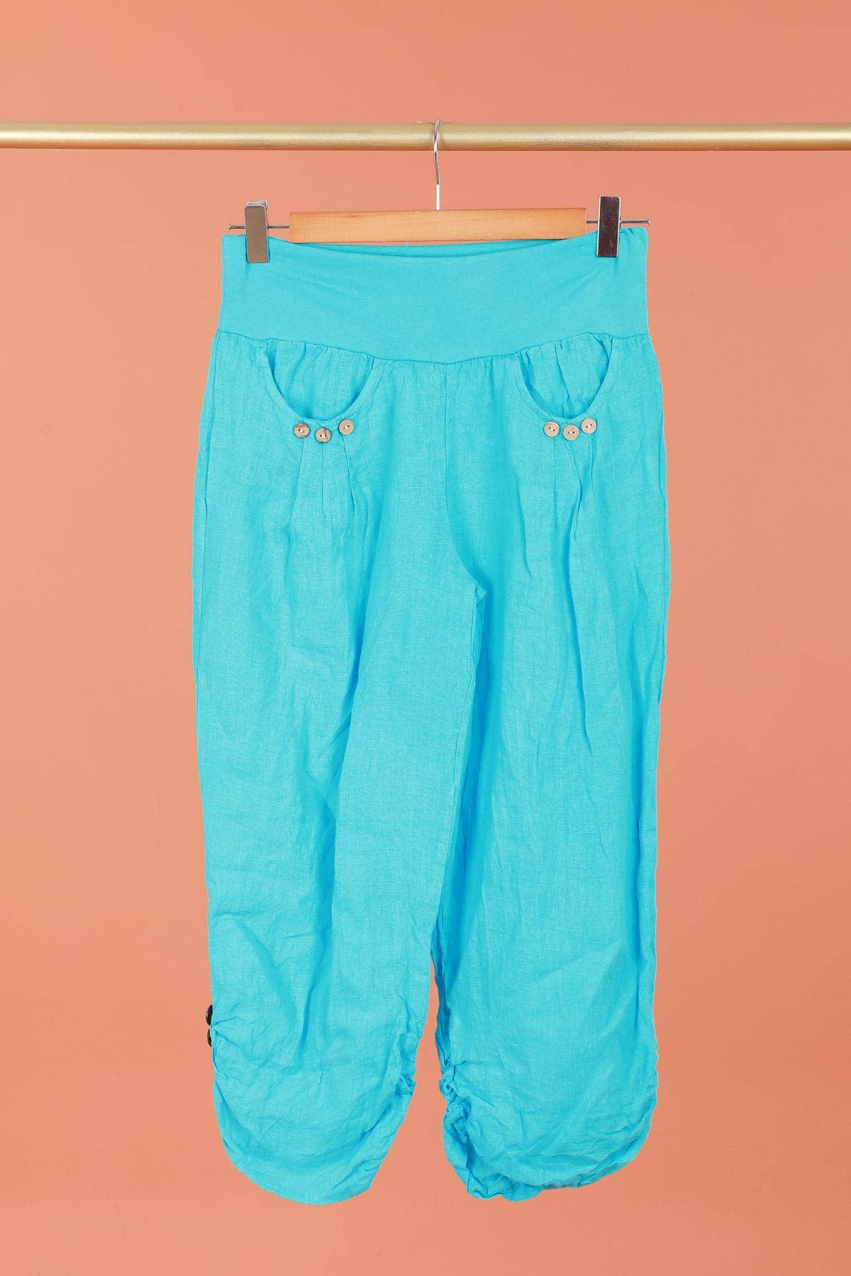 100% LINEN cropped pants