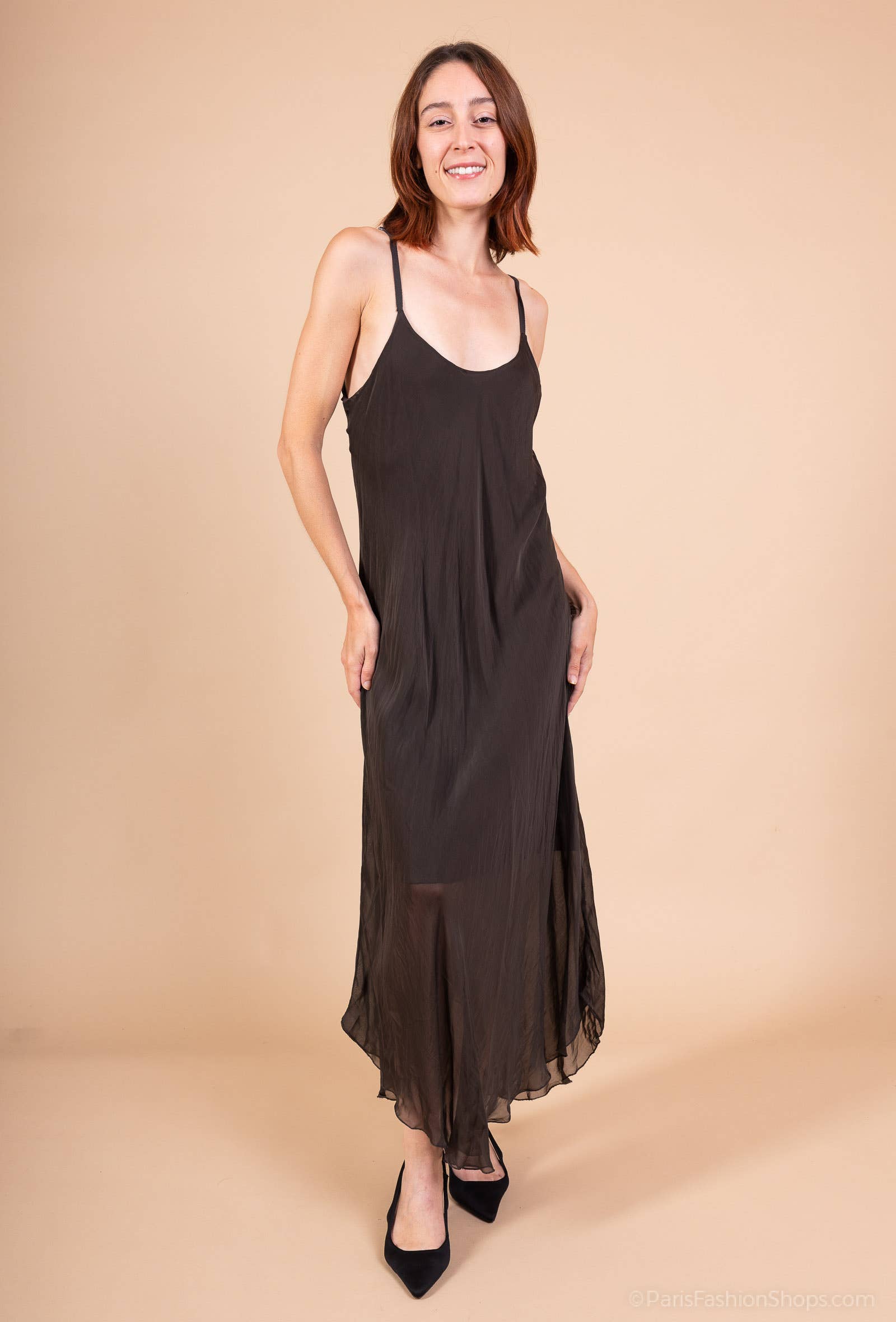 Bias-cut silk dress