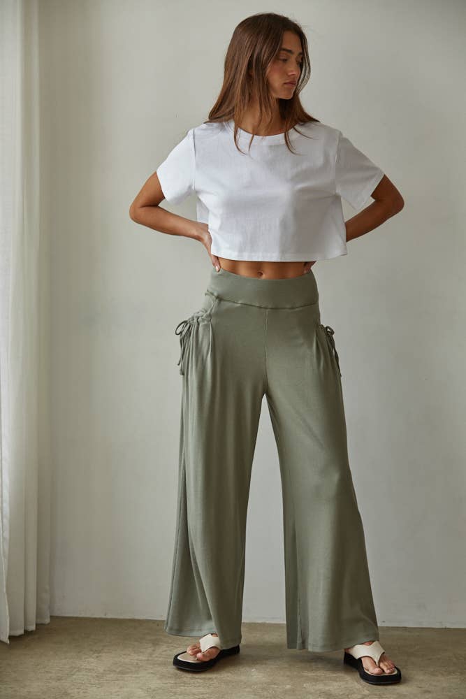Cotton Wide Leg Pants
