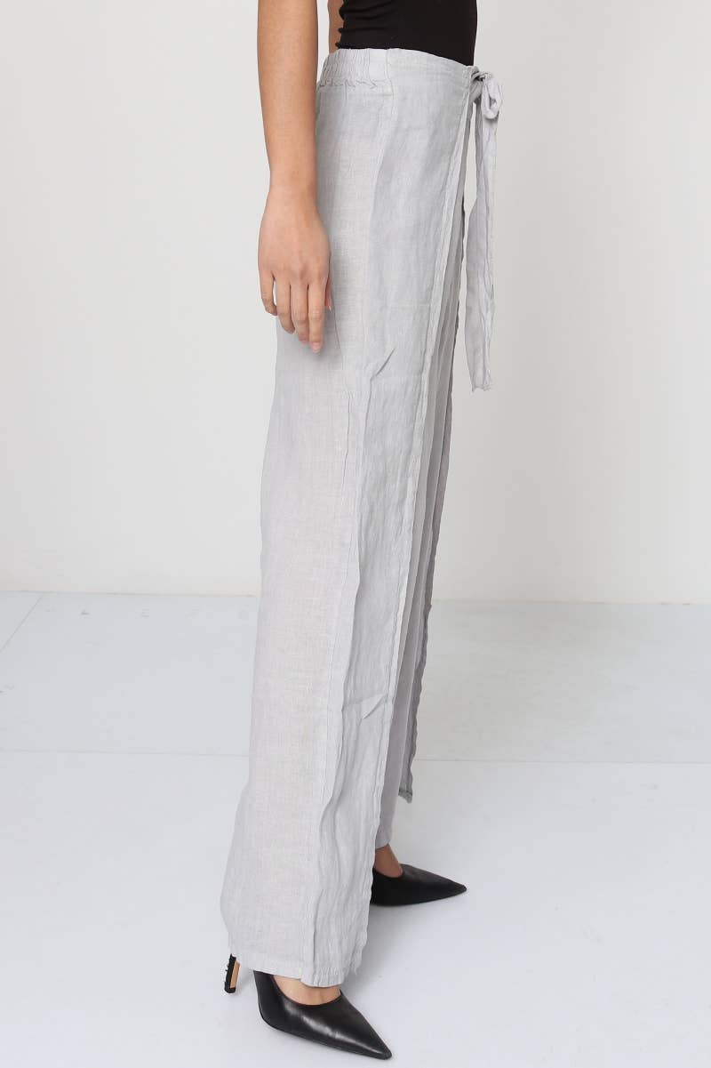 Front Tie Linen Pants