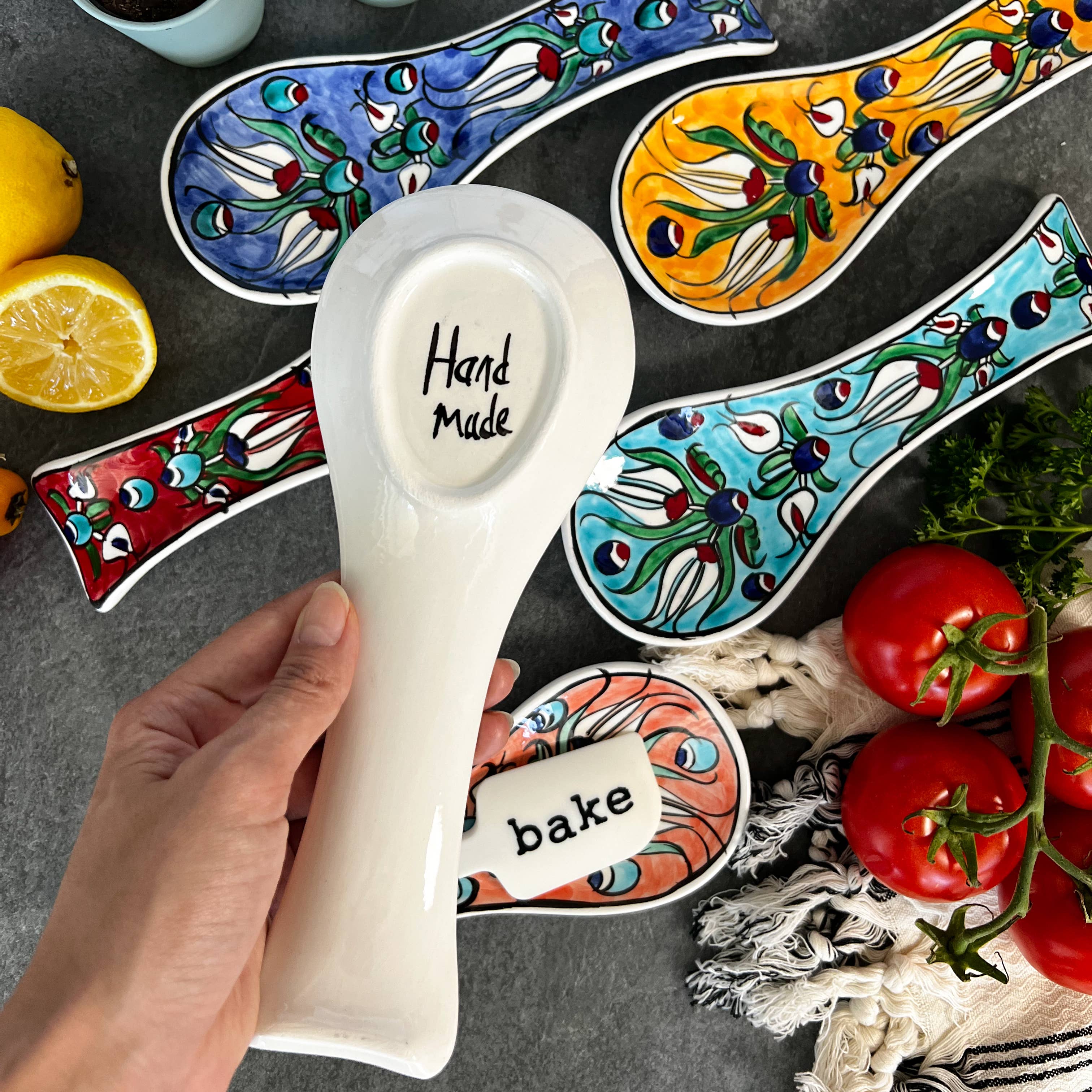 Ceramic Spoon Rest, Handmade