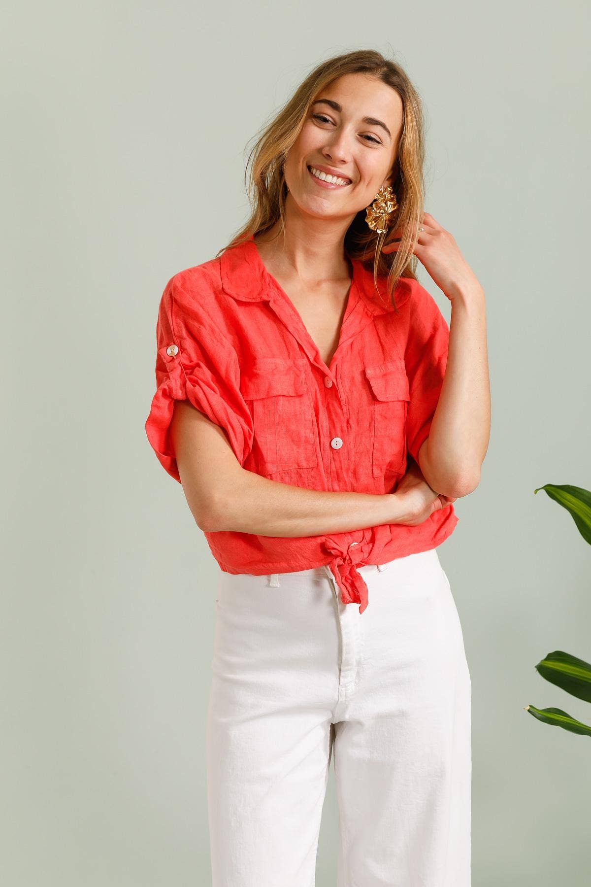 Linen Tie Shirt