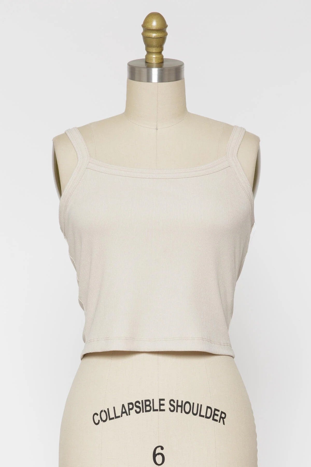 BABY RIB SOLID CROP TANK TOP