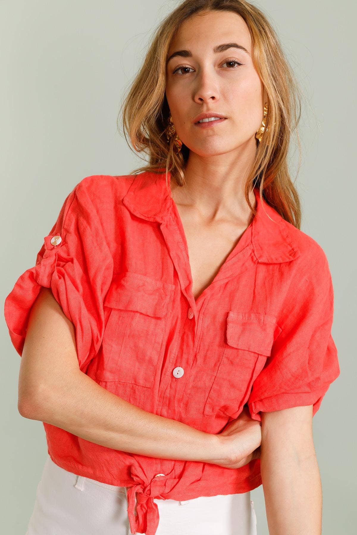 Linen Tie Shirt