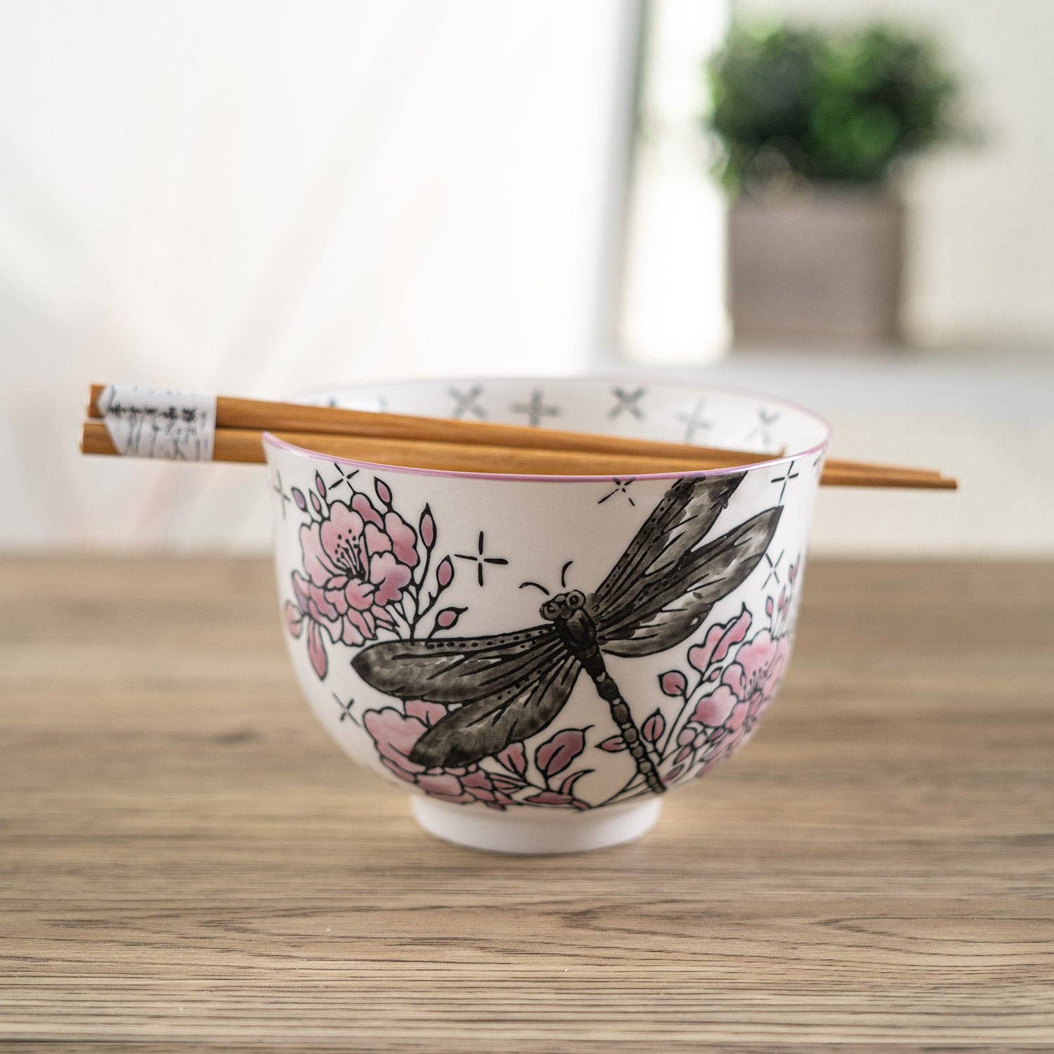 Dragonfly Bowl W/Chopsticks