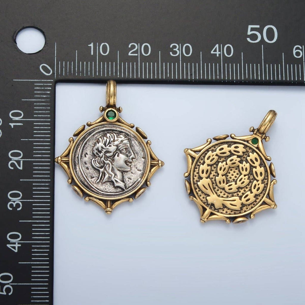 14K GF Greek Coin
