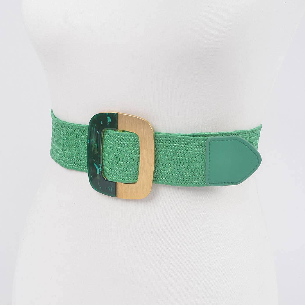 Metal Buckle Stretch Waist Belt