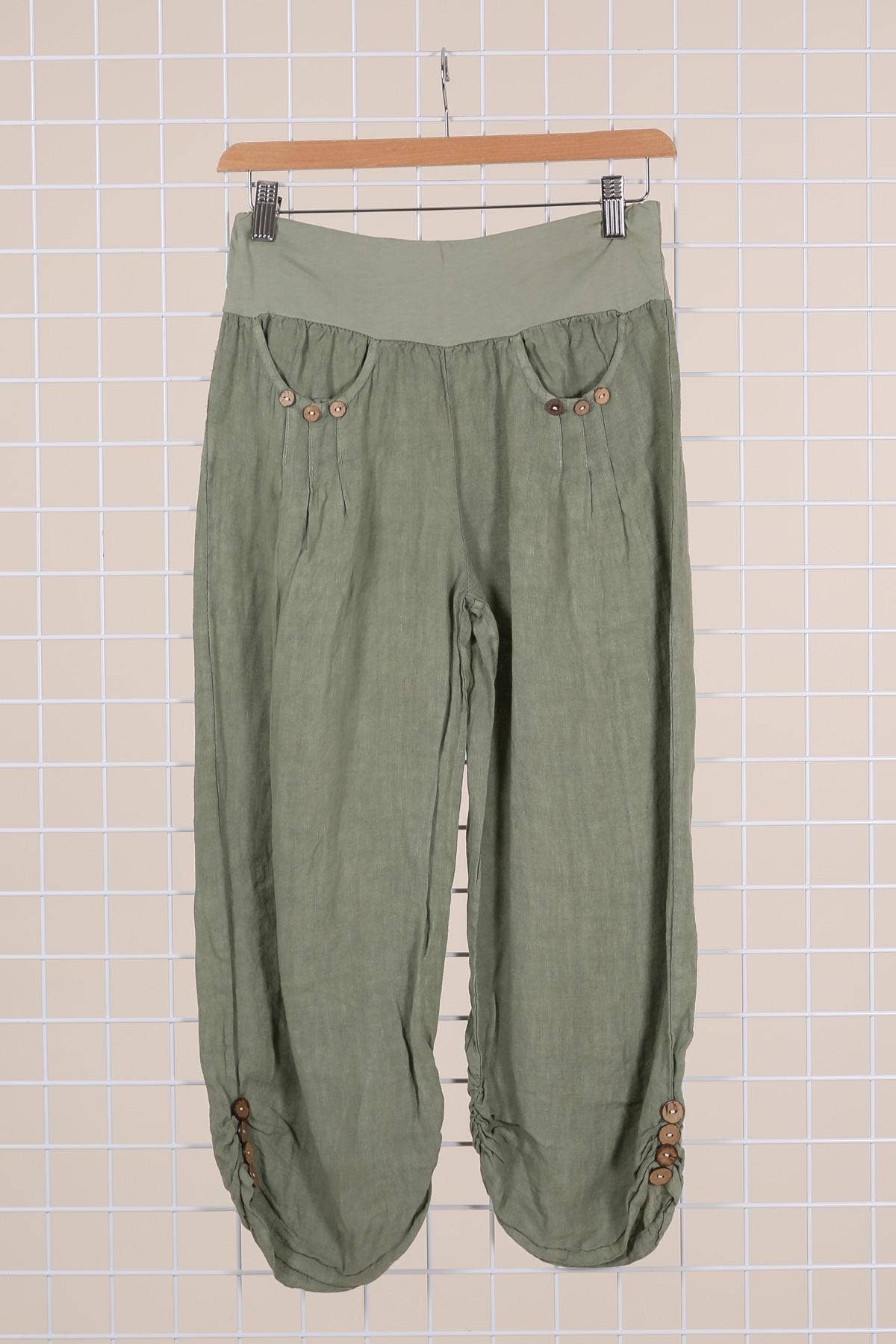 100% LINEN cropped pants