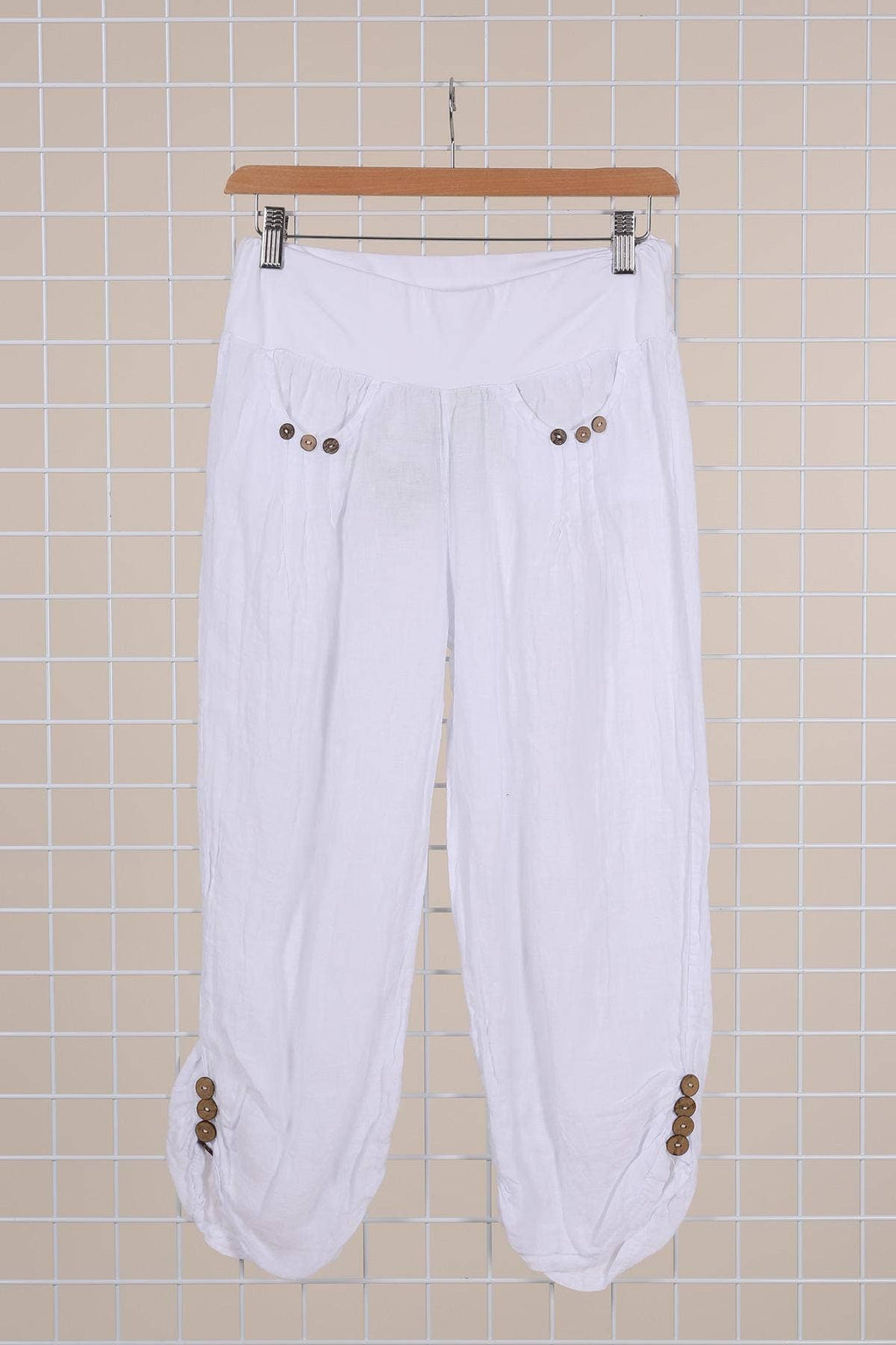 100% LINEN cropped pants