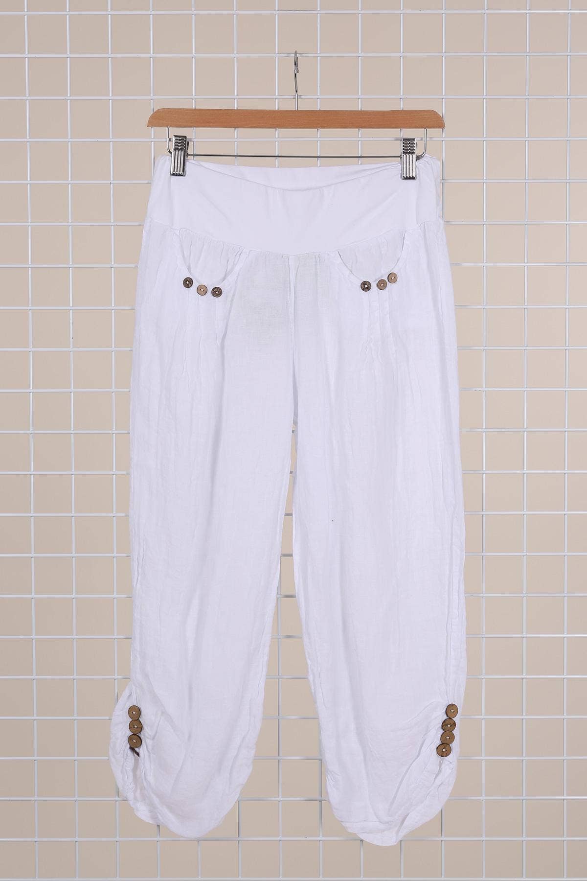 100% LINEN cropped pants