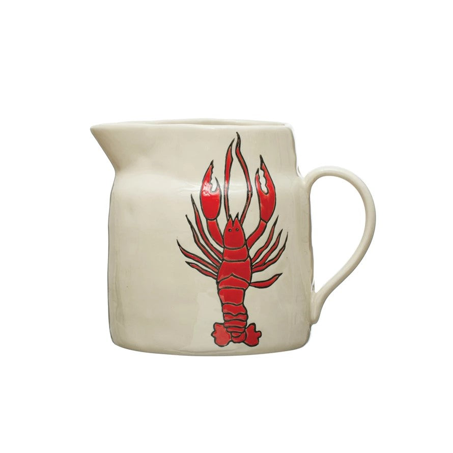 56 oz. Stoneware Pitcher w/ Wax Relief Lobster