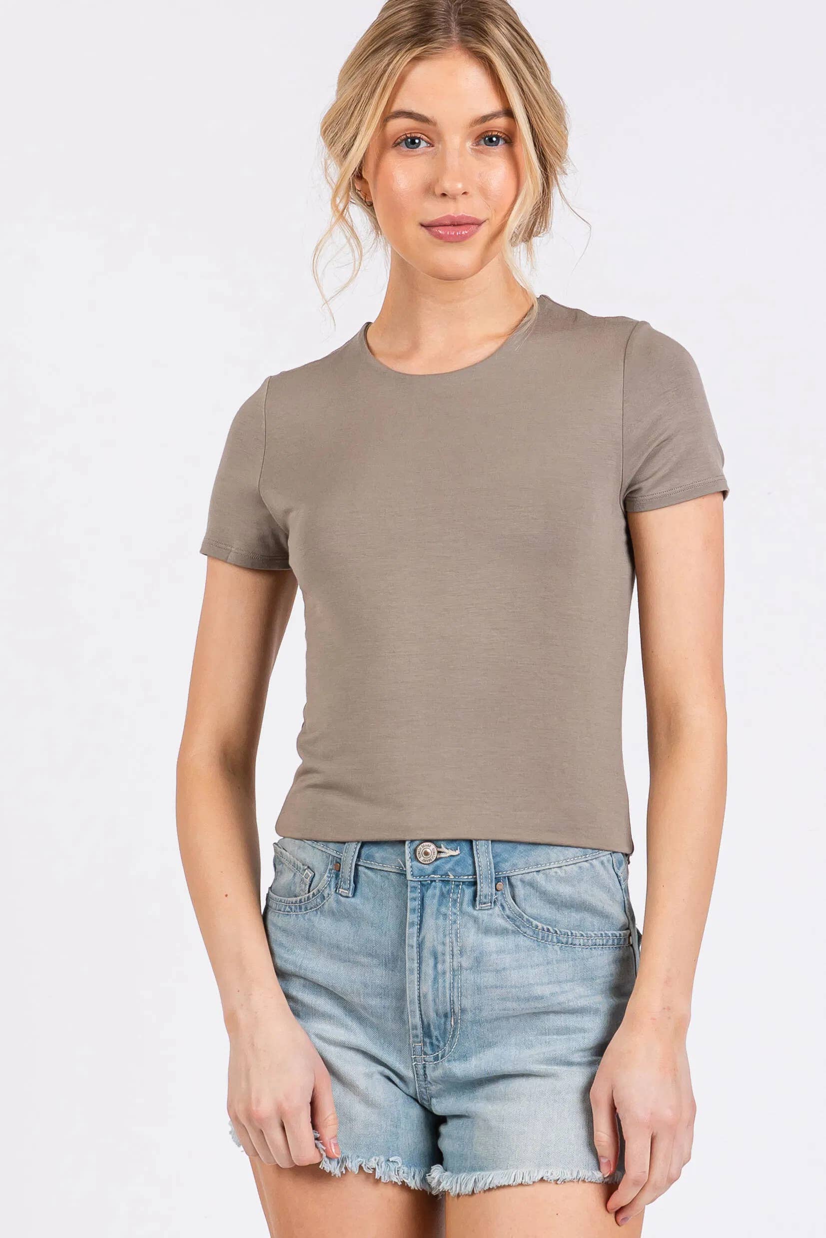 Rayon Modal Basic Crop Top