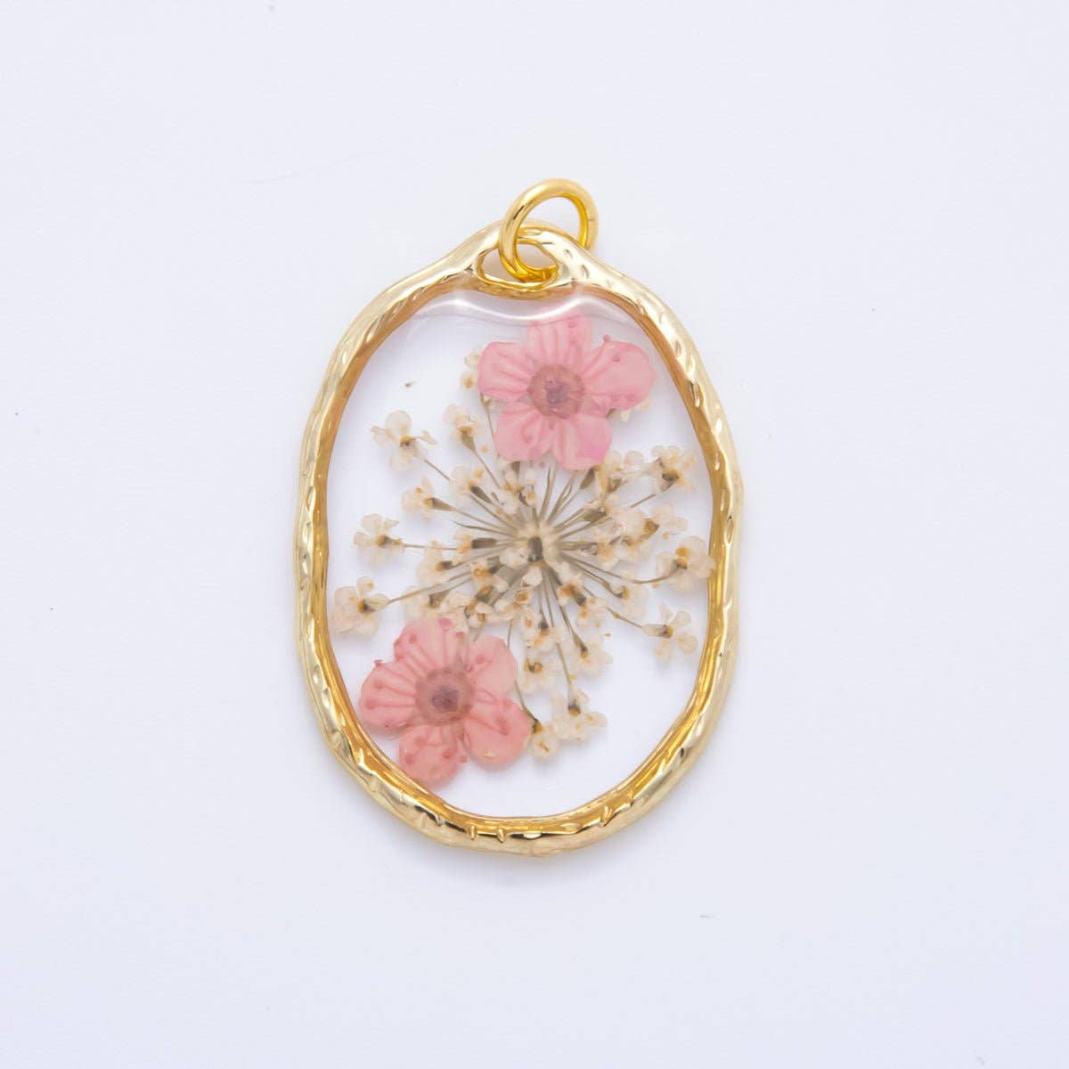 18K GF Oval Resin Wildflower