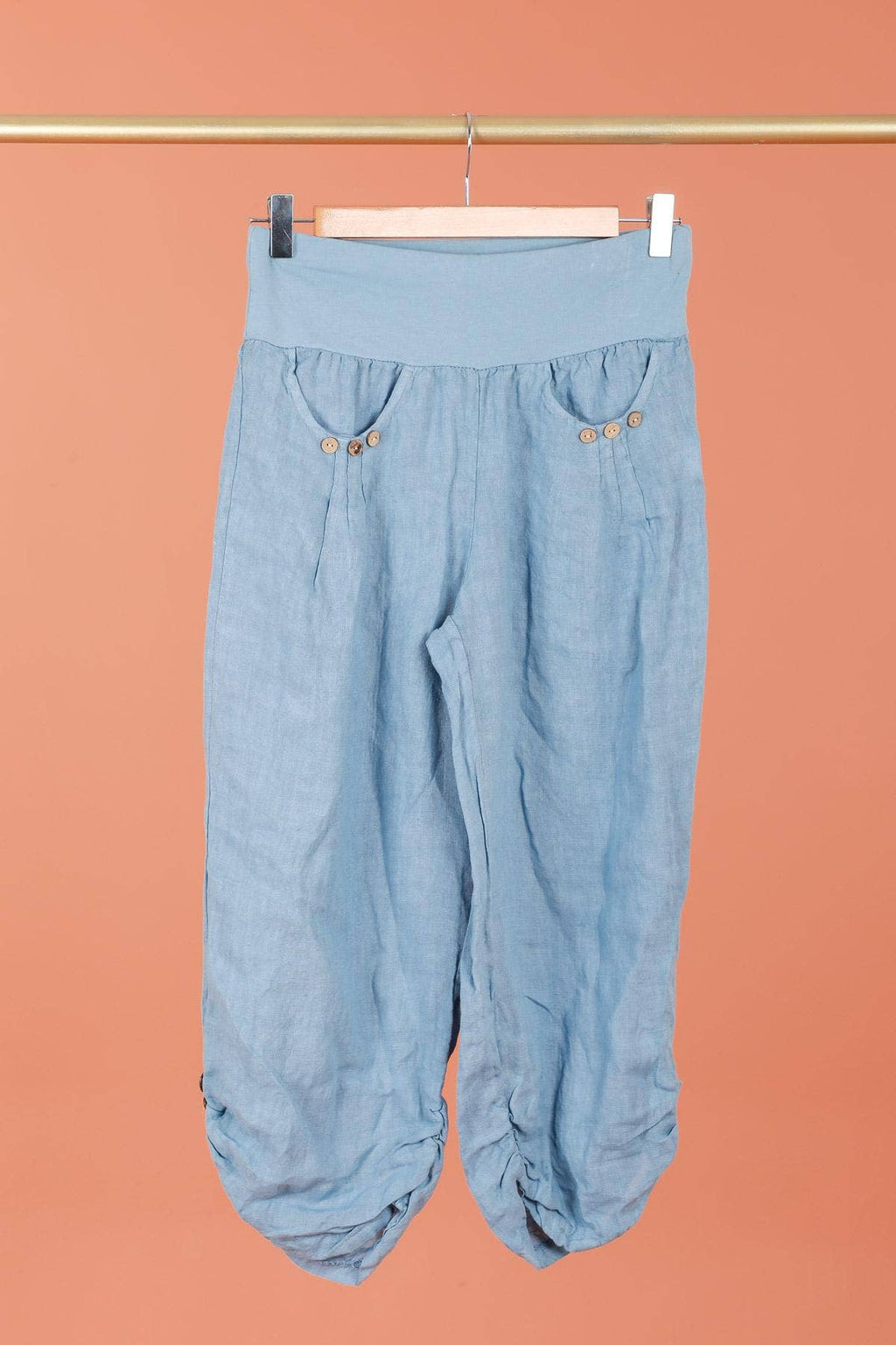 100% LINEN cropped pants