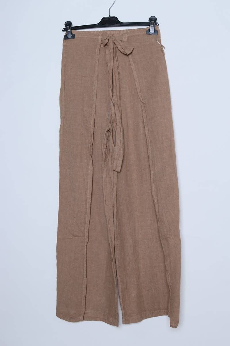Front Tie Linen Pants