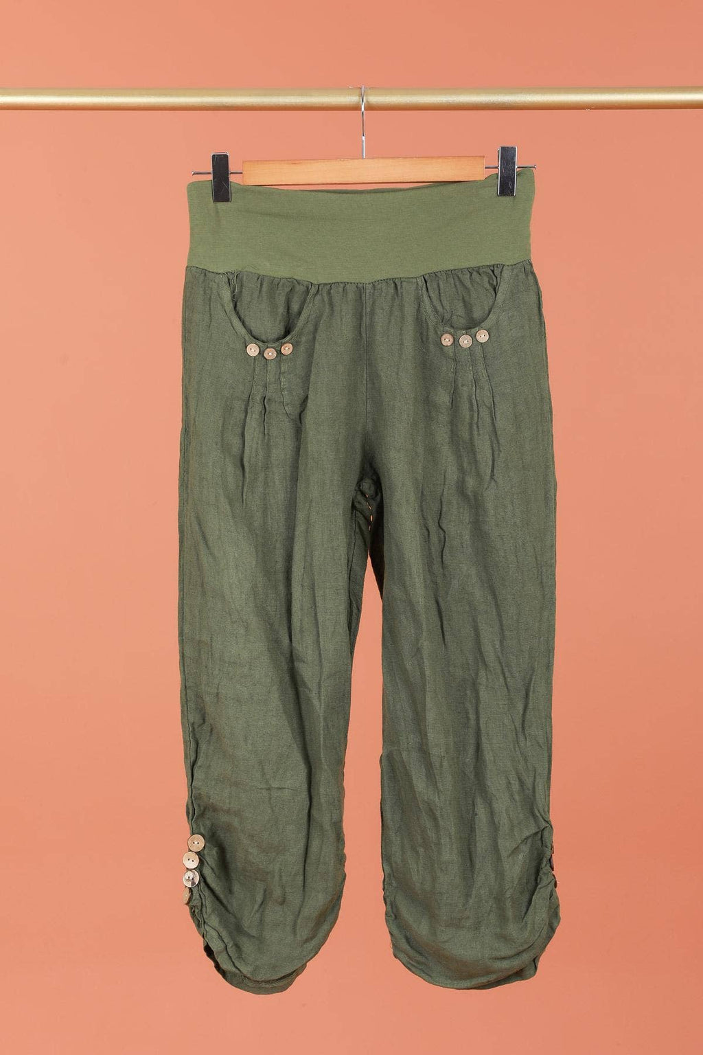 100% LINEN cropped pants