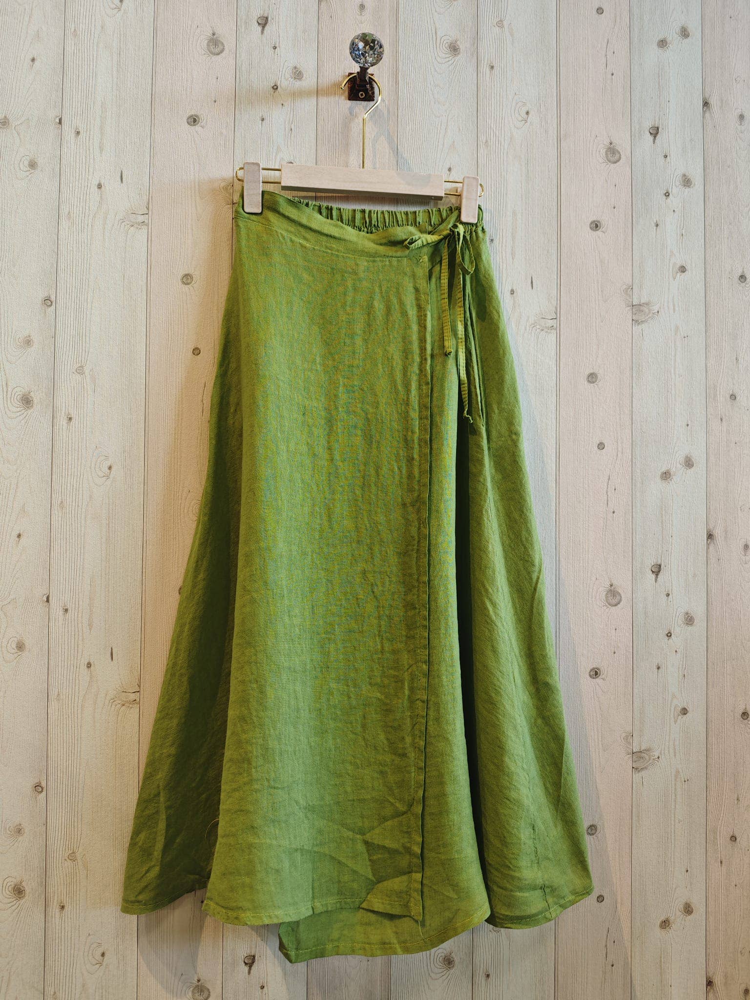 100% TIE LINEN SKIRT
