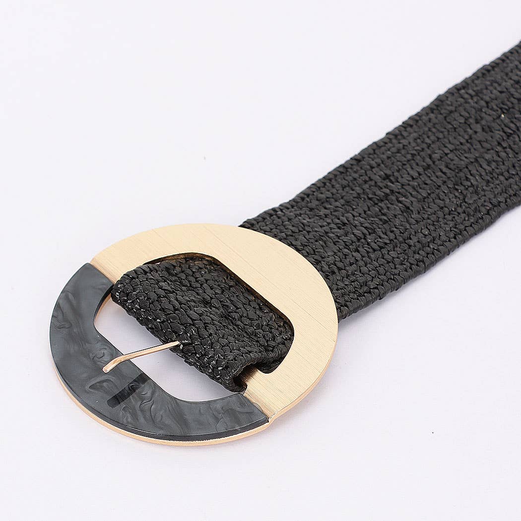 Marble Metal Buckle Stretch Belt