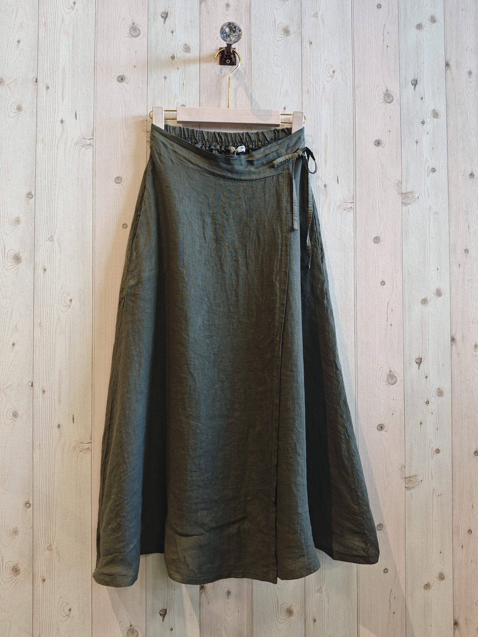 100% TIE LINEN SKIRT