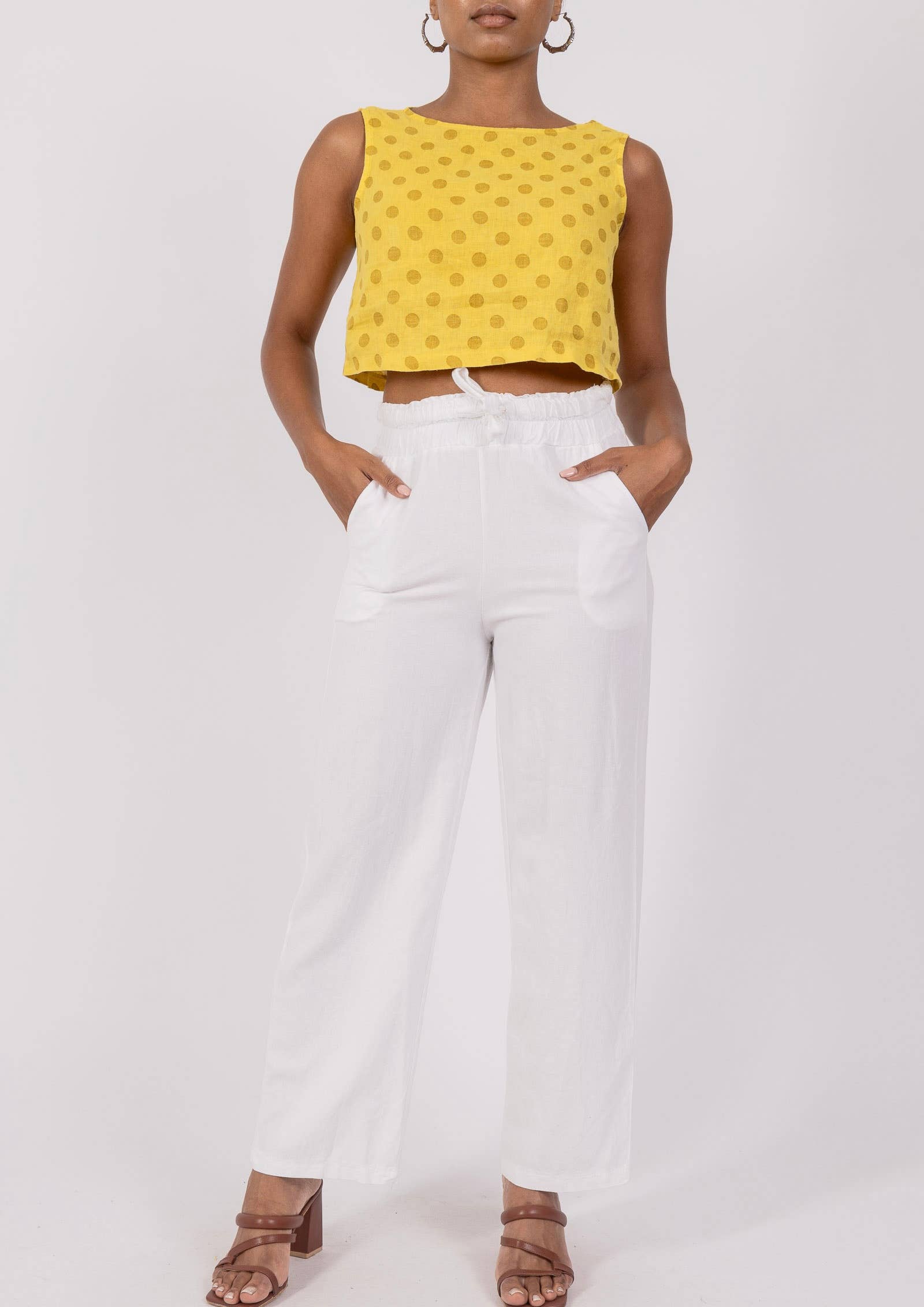 LINEN POLKA DOT CP