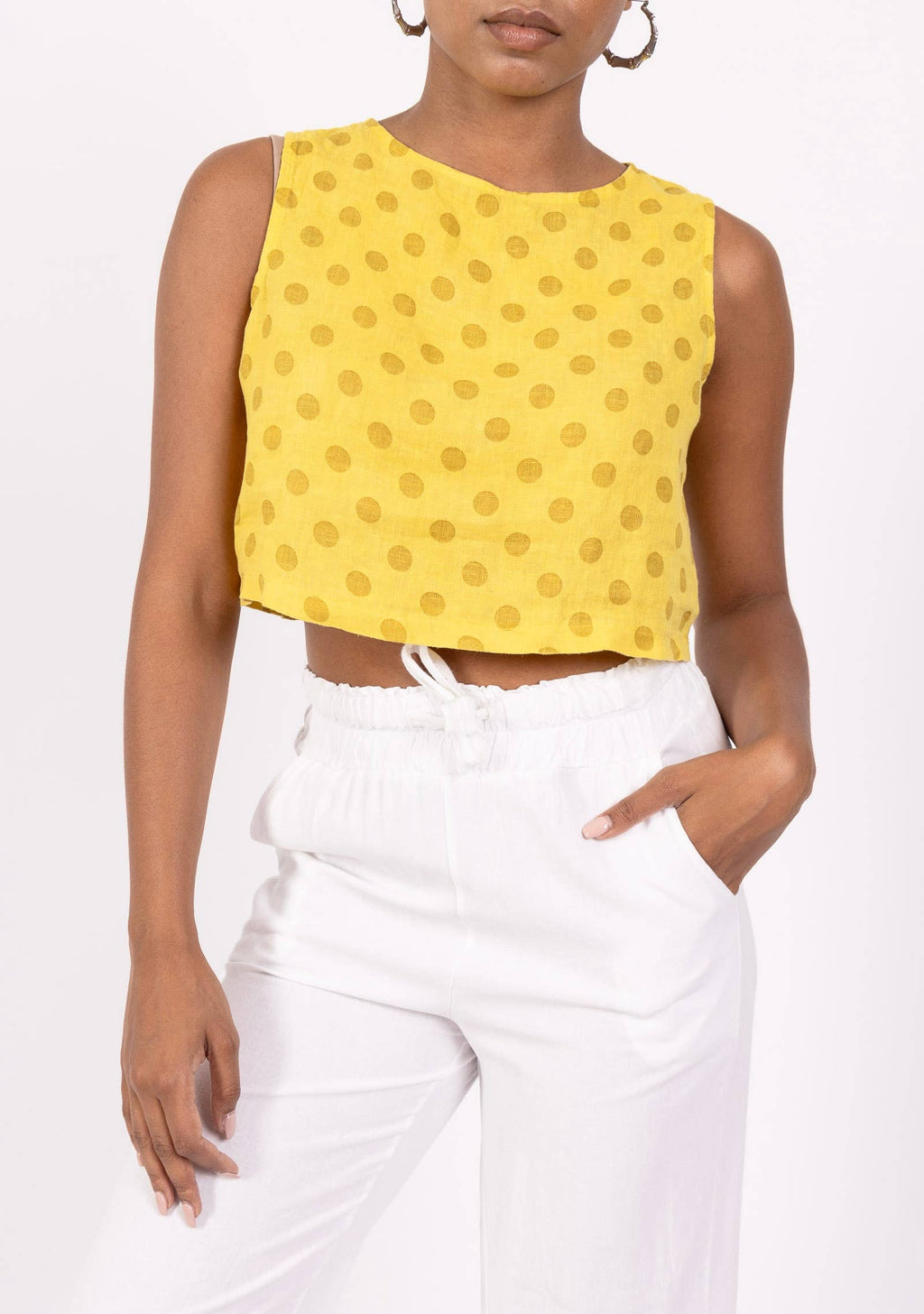 LINEN POLKA DOT CP