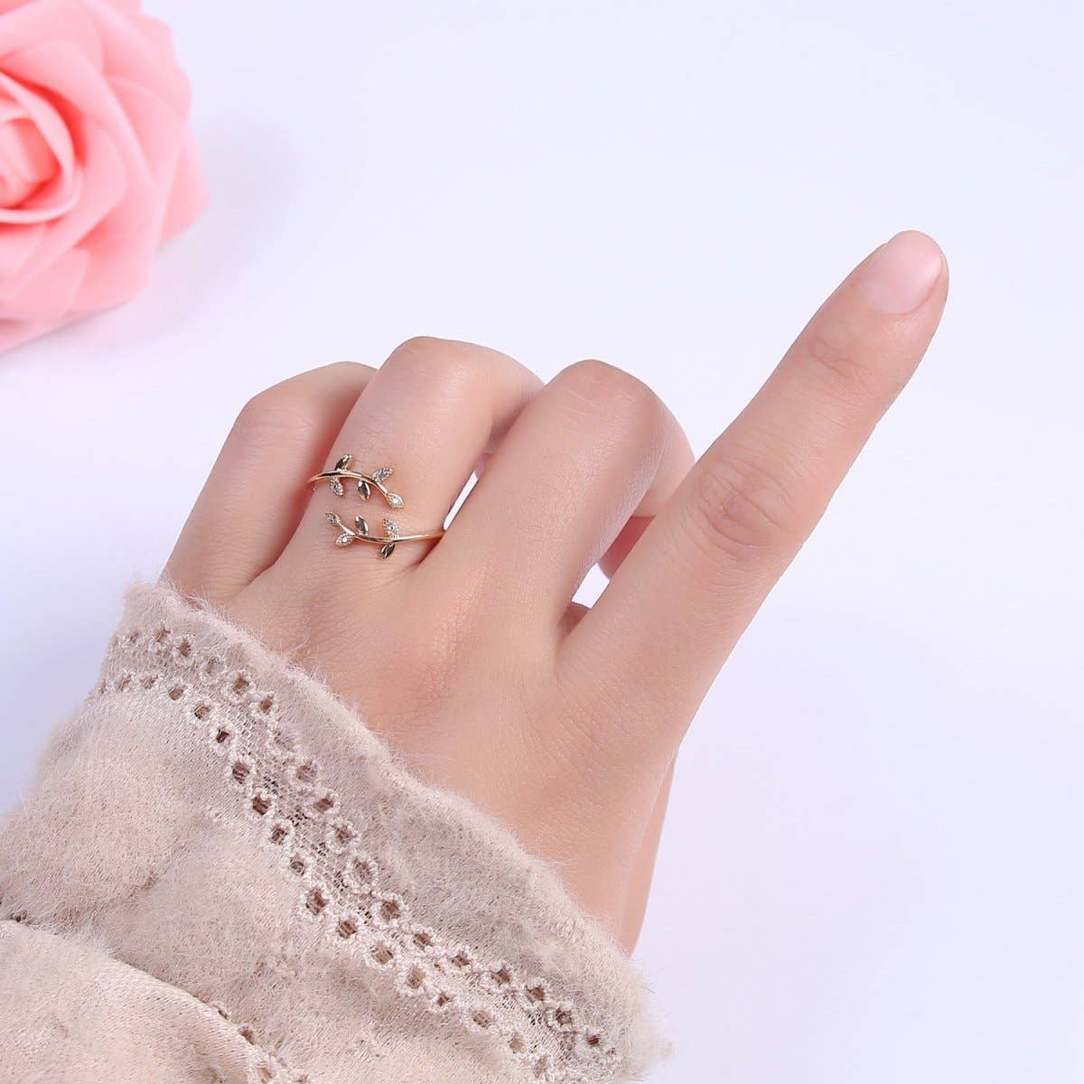 16K GF Leaf Ring
