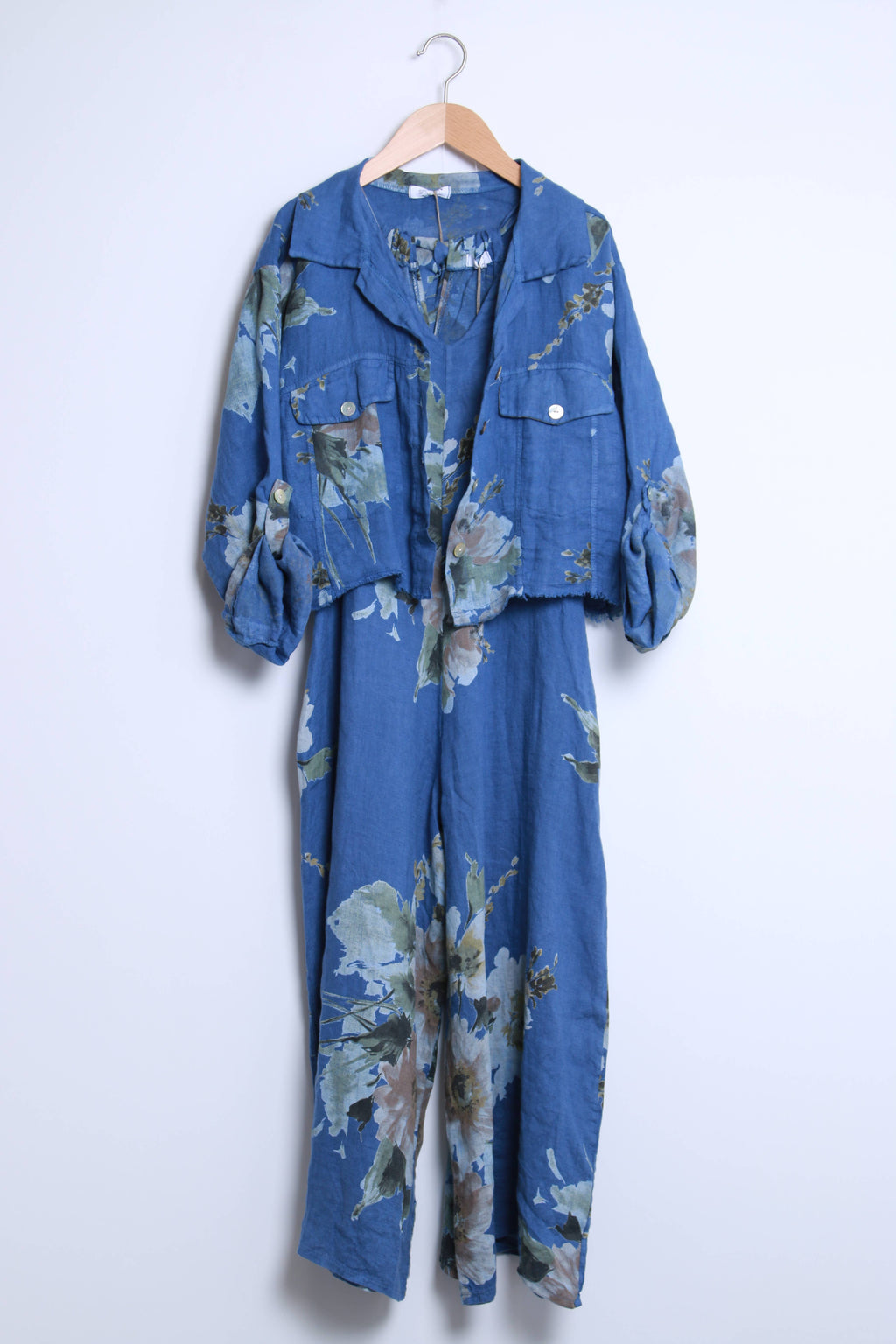 Floral linen jacket