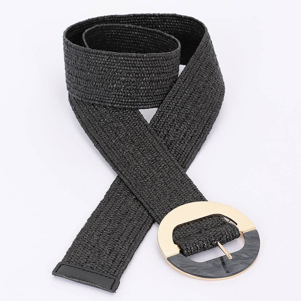Marble Metal Buckle Stretch Belt