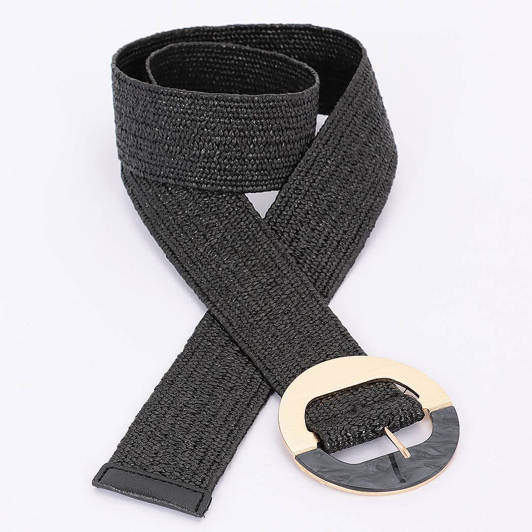 Marble Metal Buckle Stretch Belt