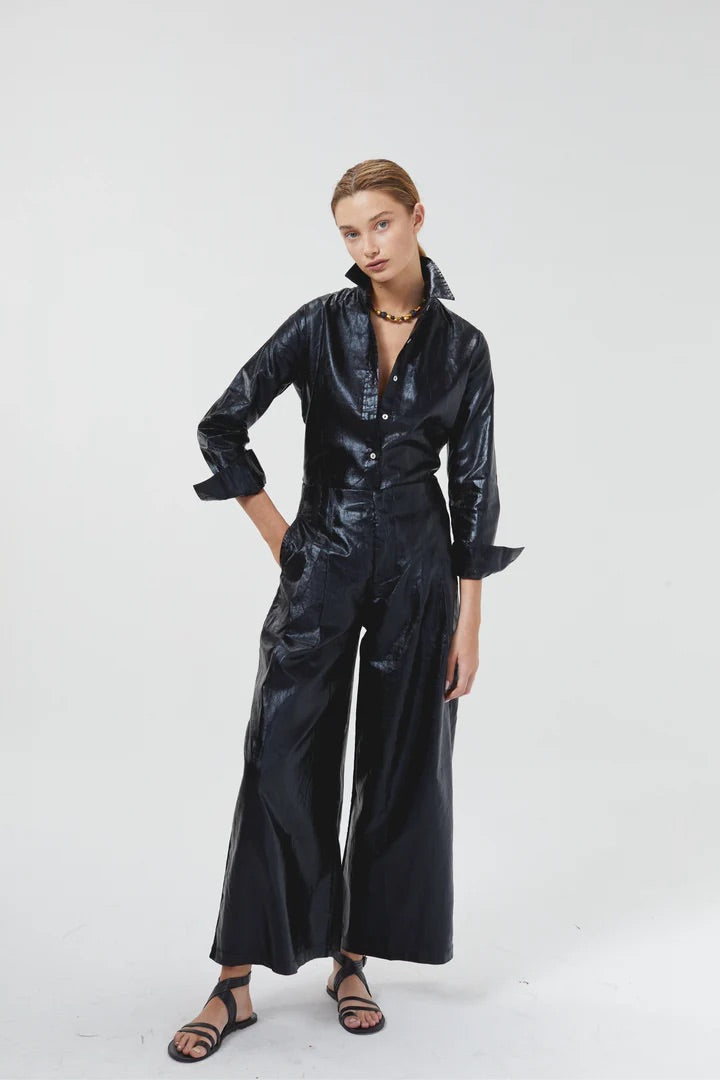 Culotte Metallic Linen Pants