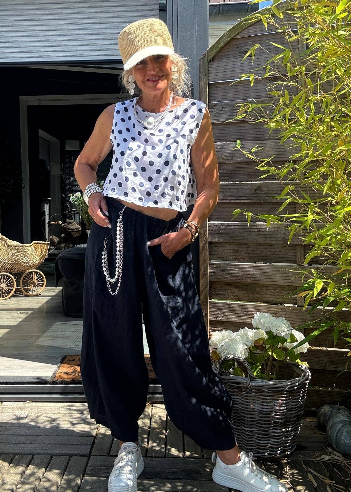 LINEN POLKA DOT CP