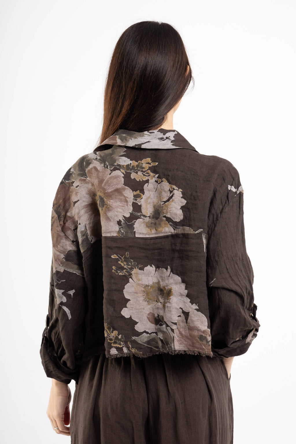 Floral linen jacket