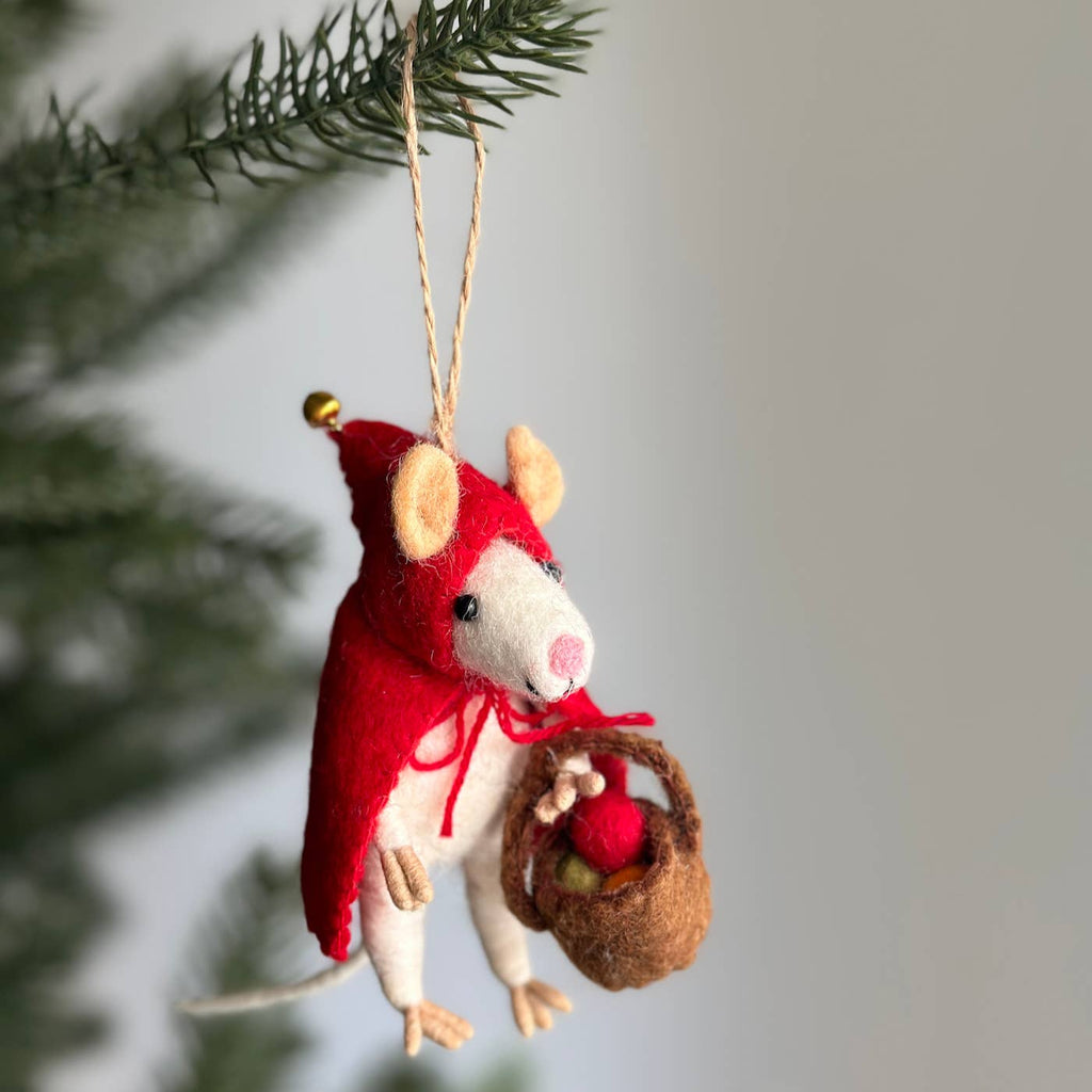 Little Red Mouse-Felt Ornament