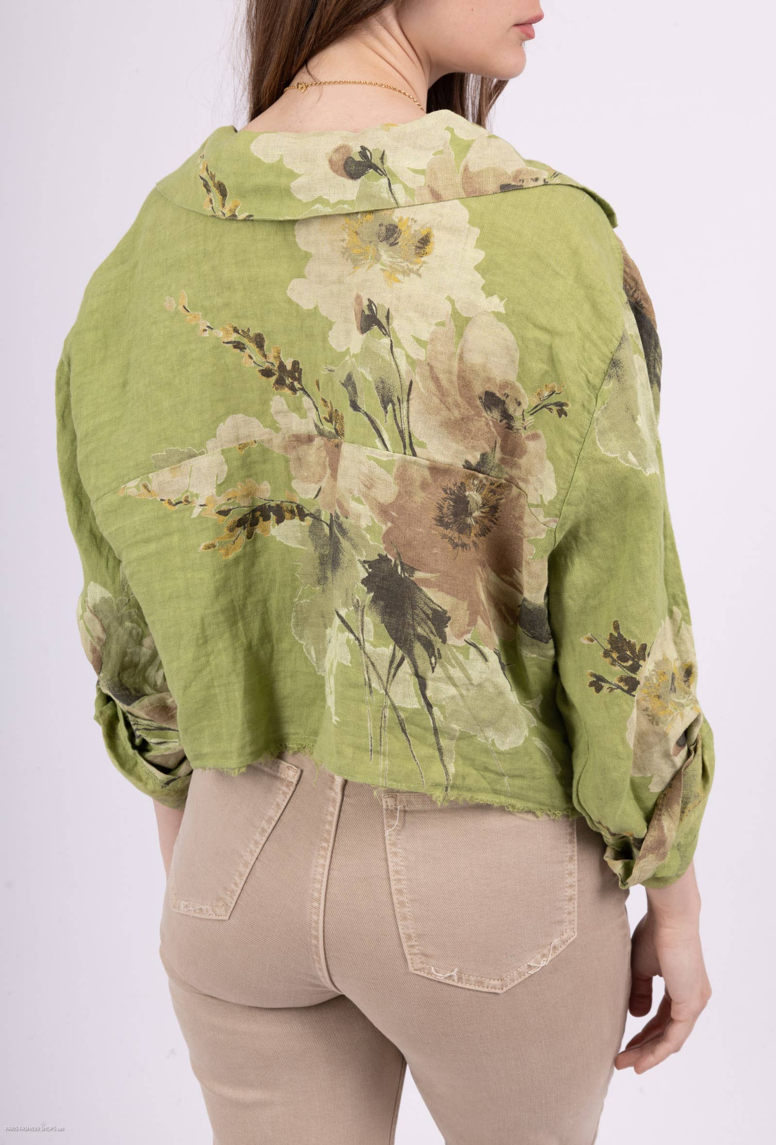 Floral linen jacket