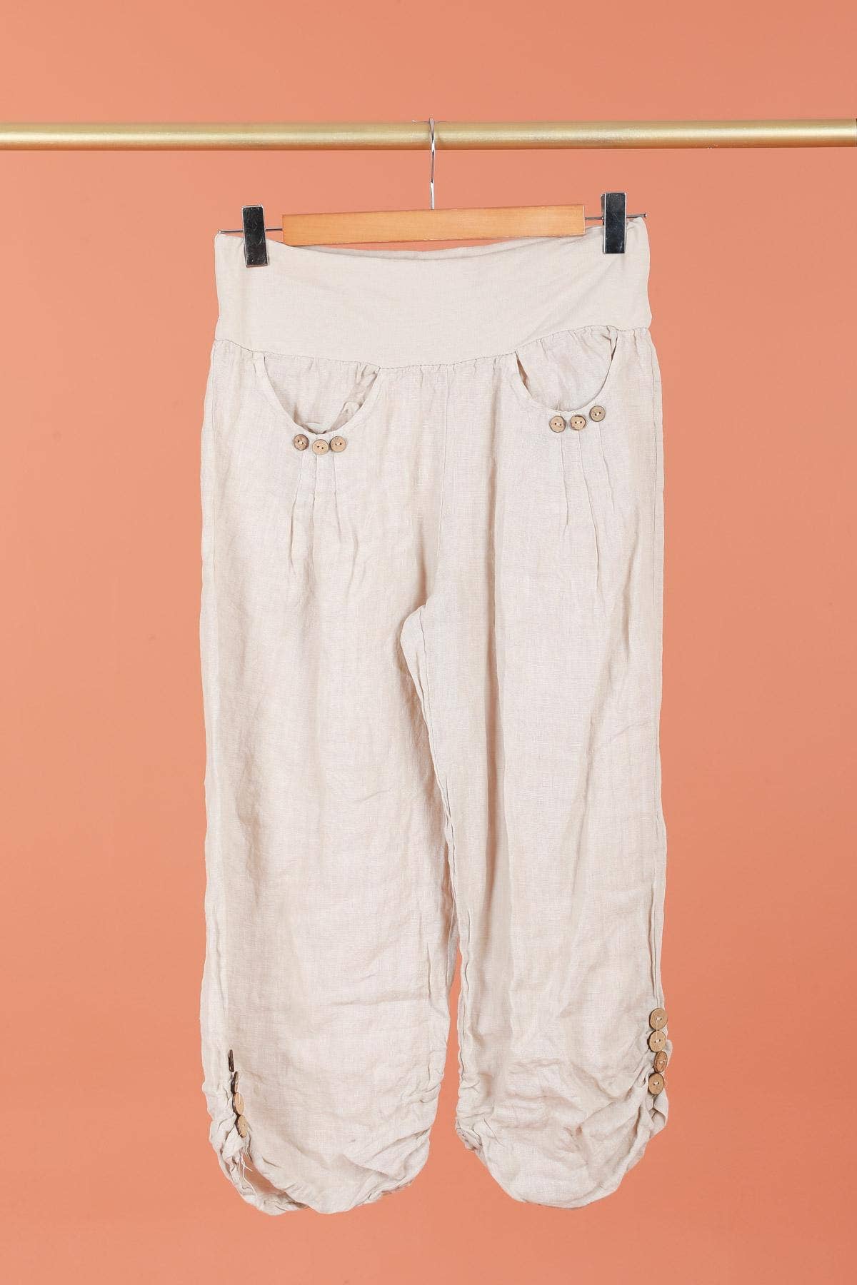 100% LINEN cropped pants