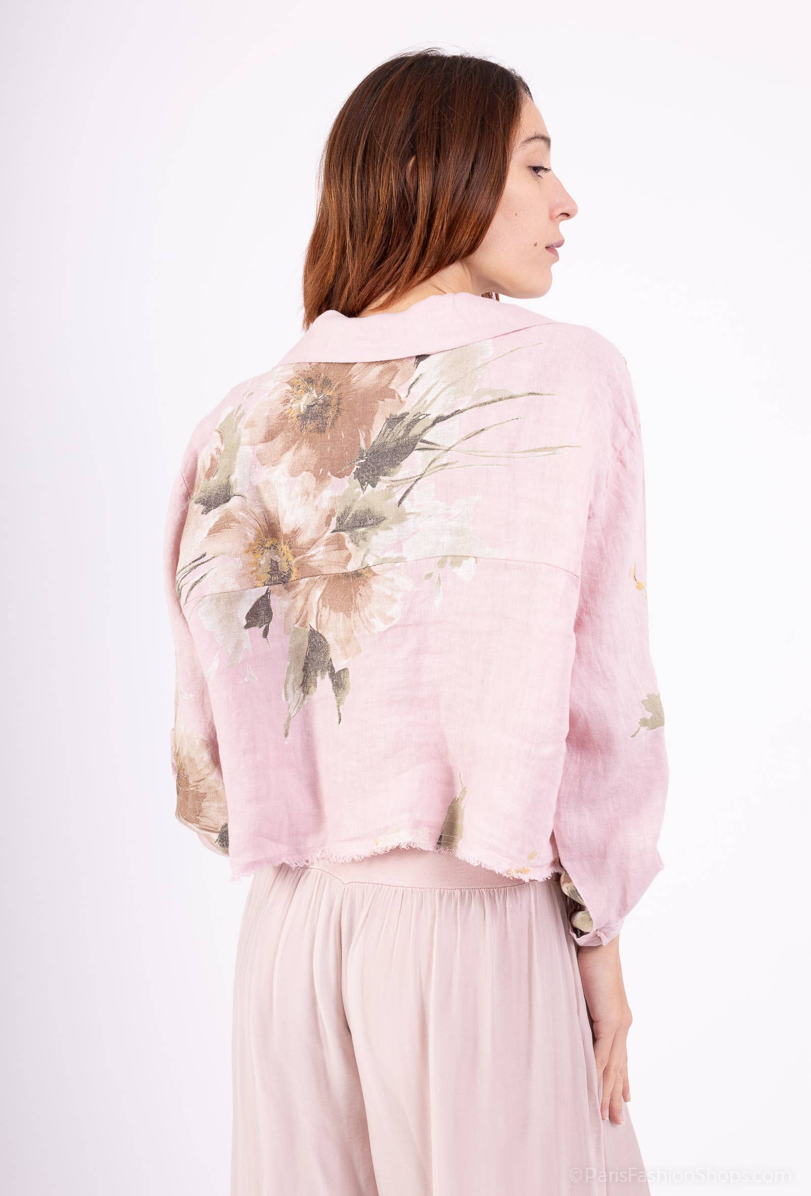 Floral linen jacket