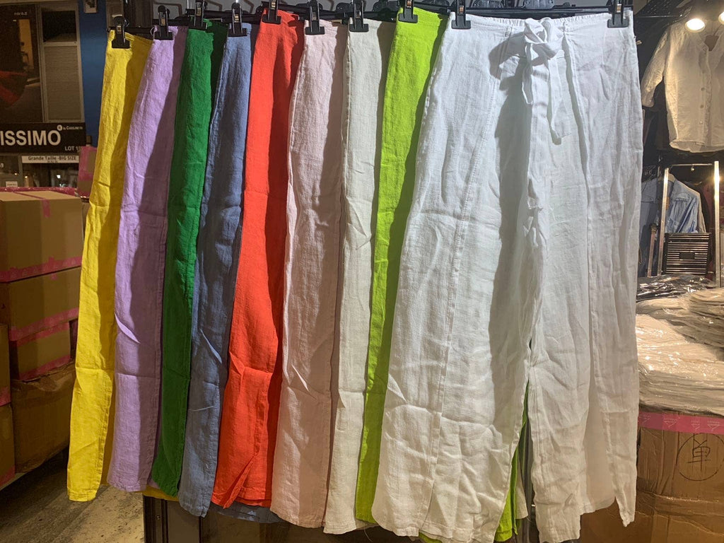 Front Tie Linen Pants